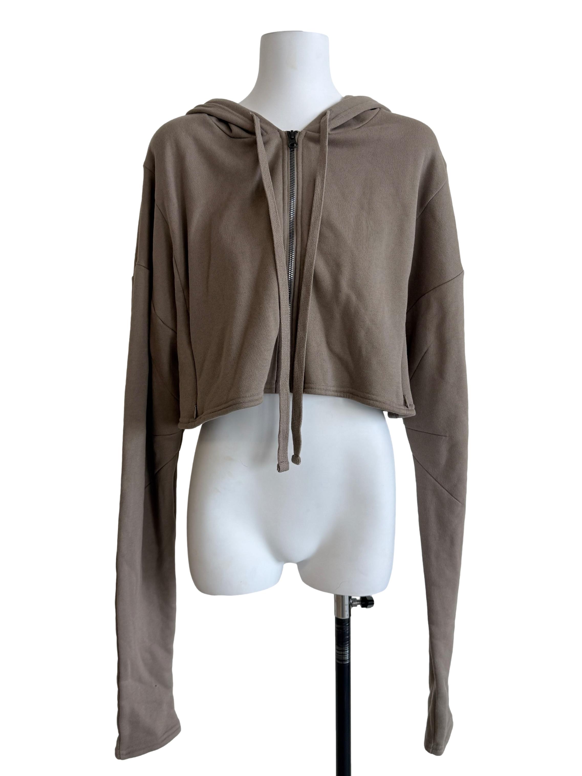 Peanut Brown Zip Up Hoodie