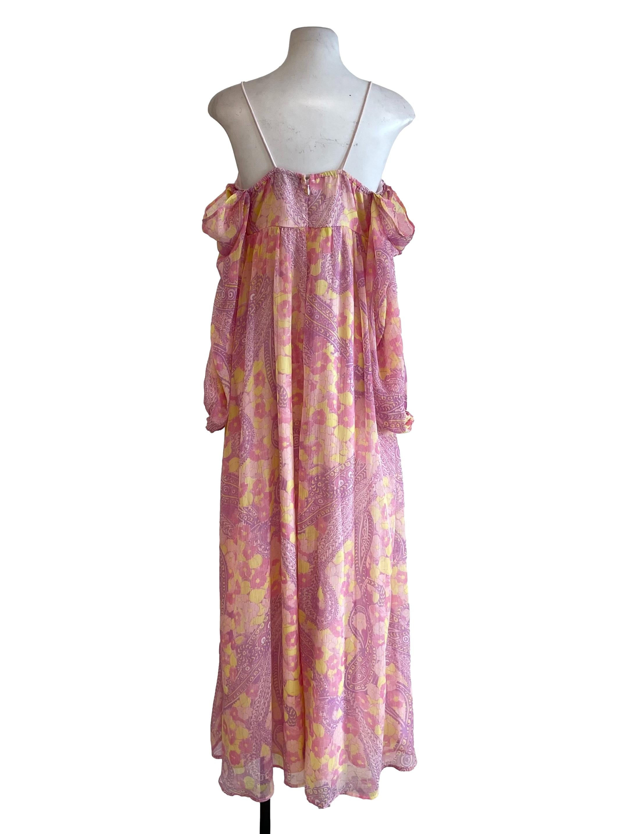 Pink Ethnic Off Shoulder Dress