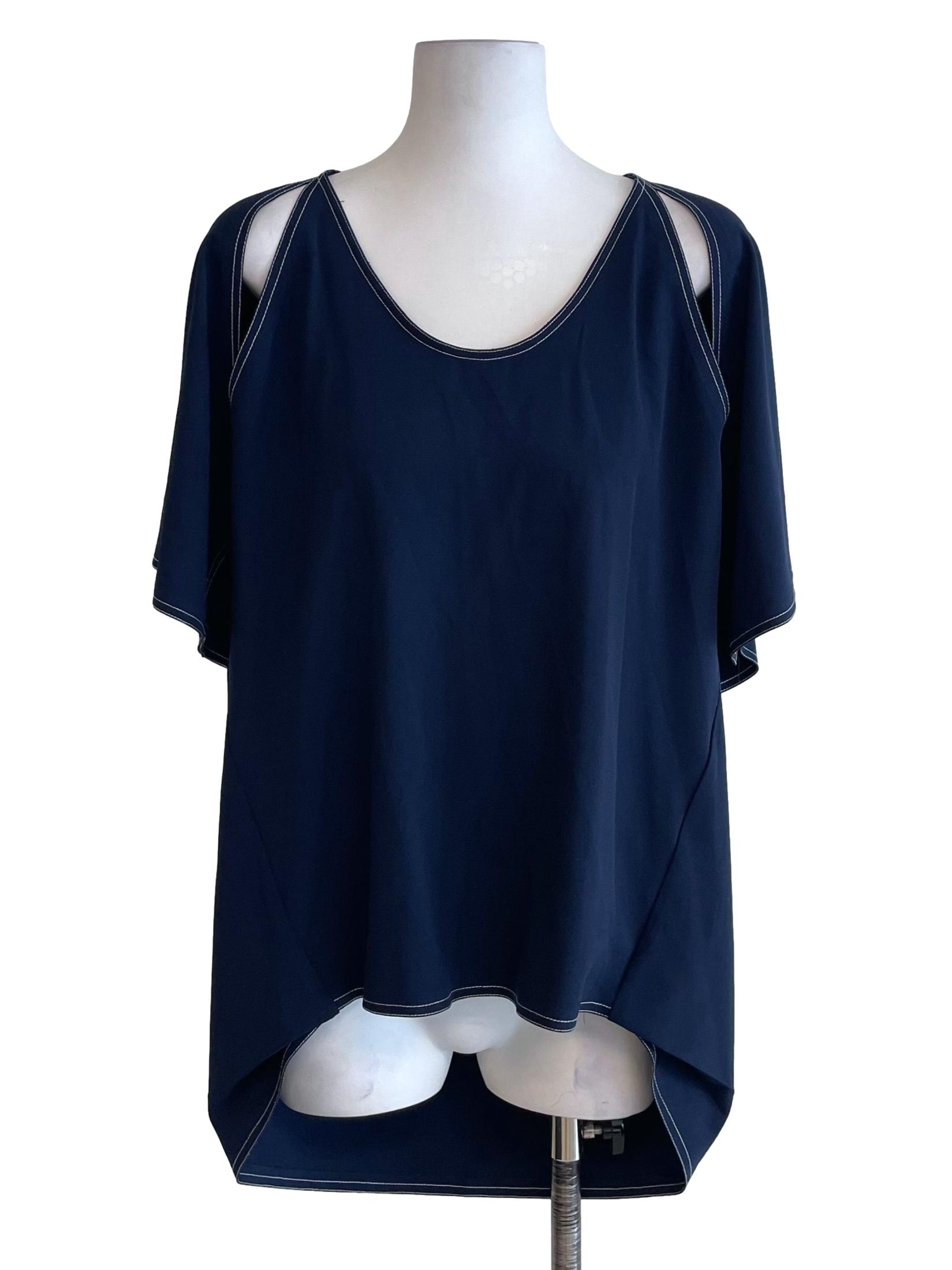 Dark Navy Cutout Swing Top