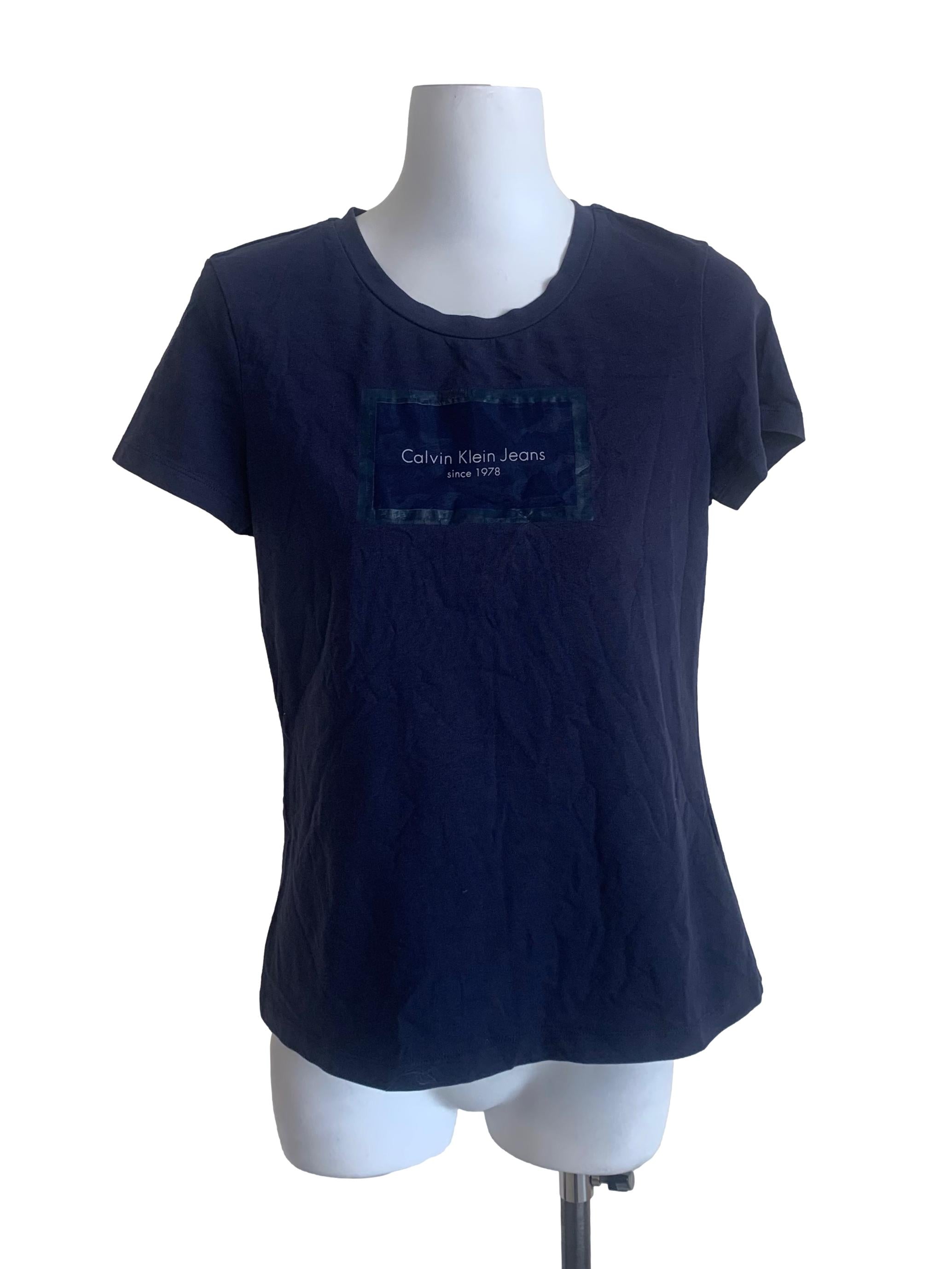 Navy Blue Round Neck Top