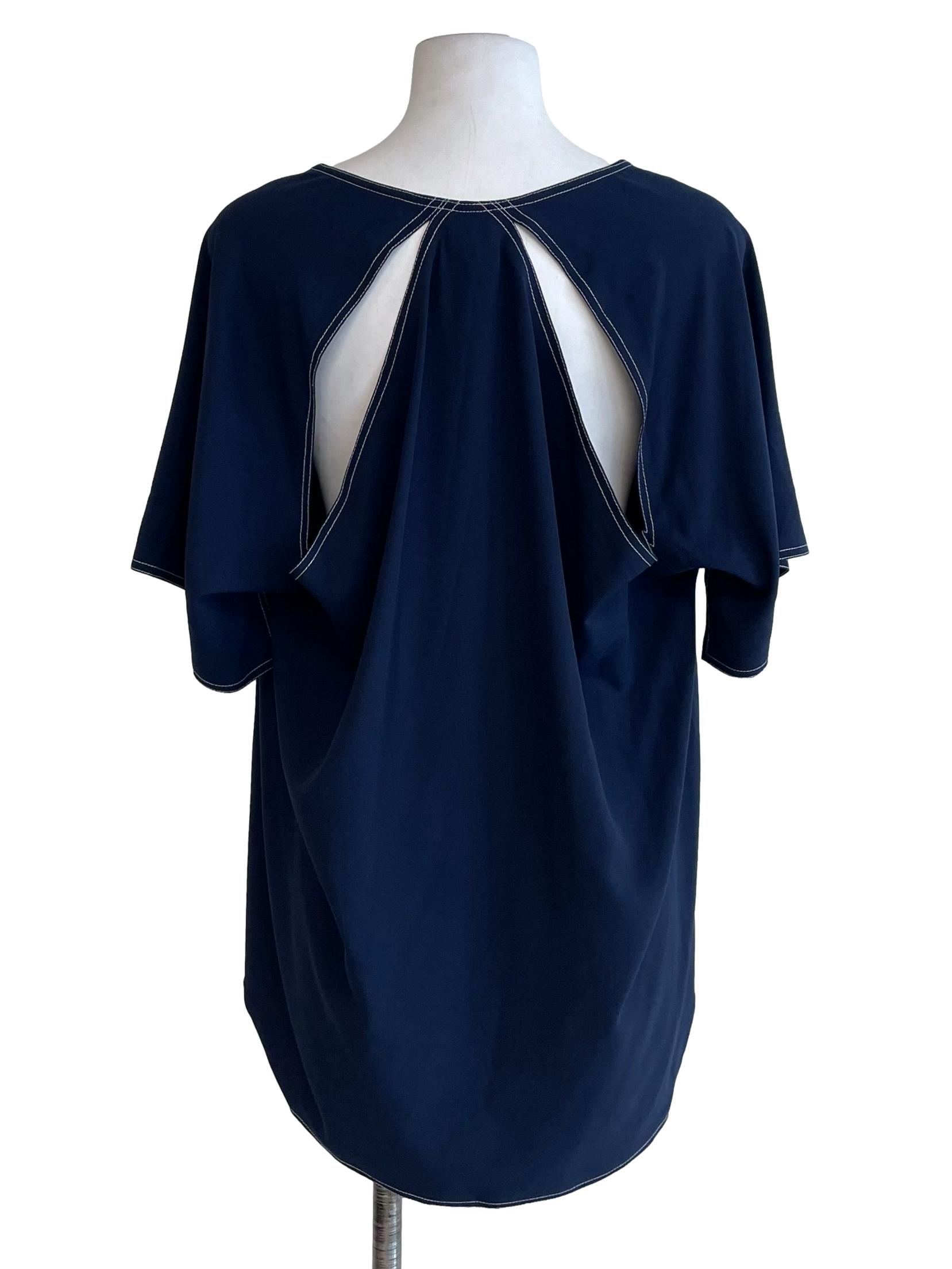 Dark Navy Cutout Swing Top