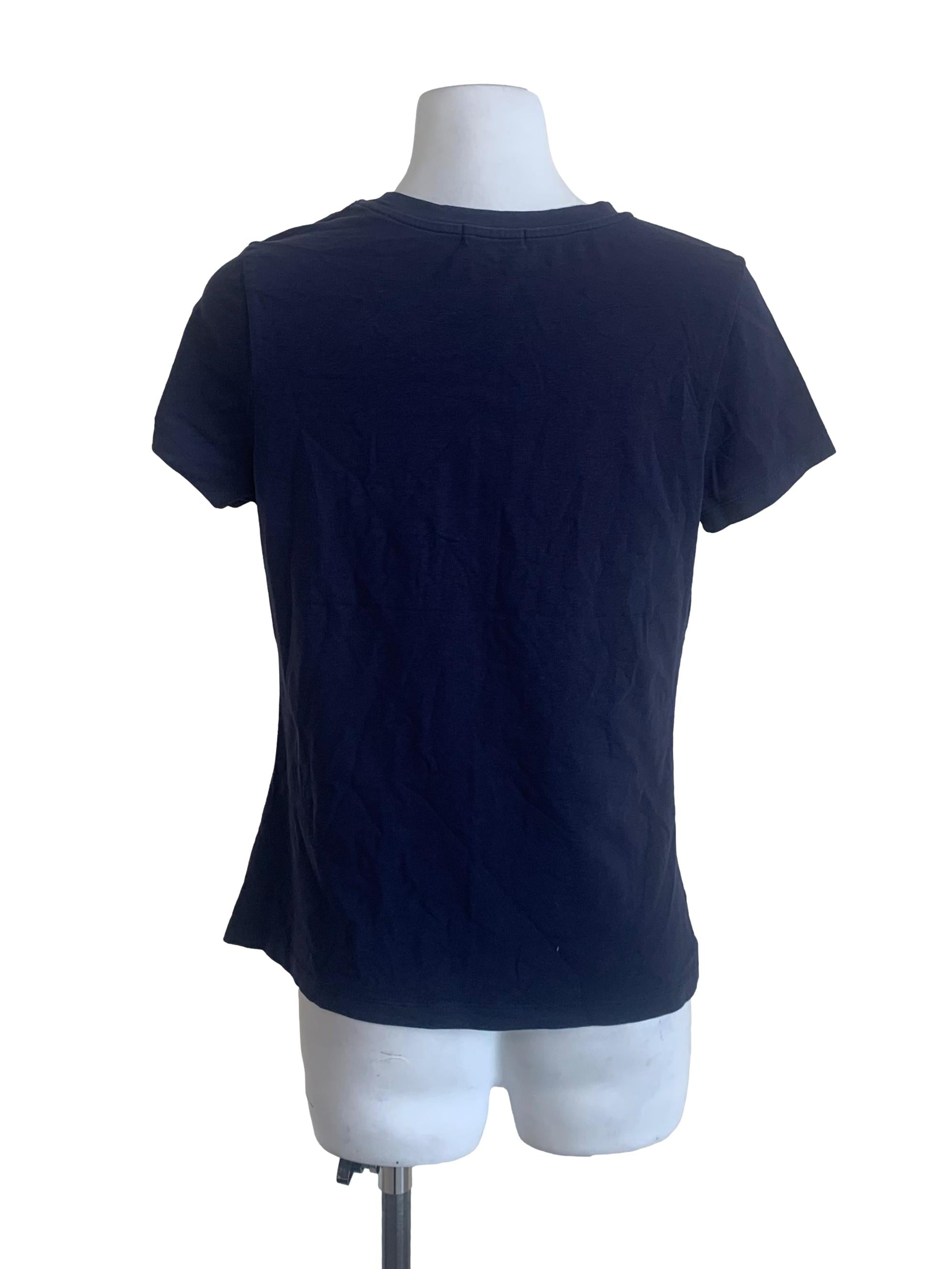 Navy Blue Round Neck Top