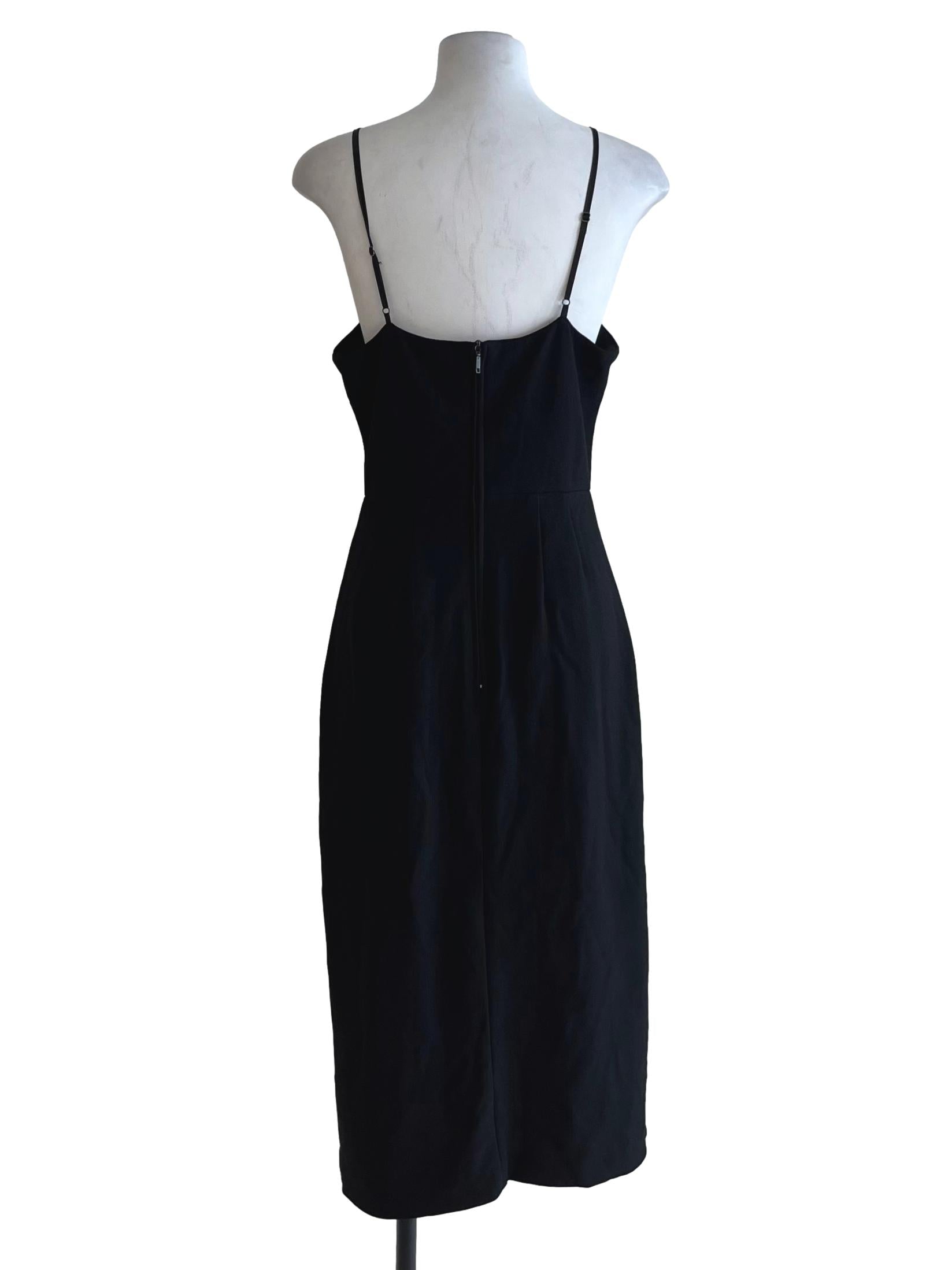 Black Spaghetti Strap A-Line Dress