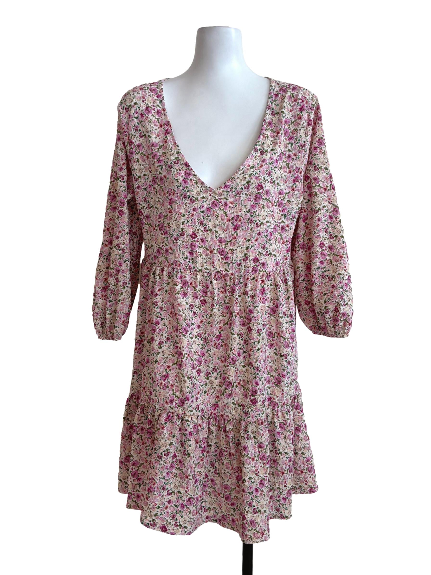 Ballet Slipper Pink Floral Tiered Dress