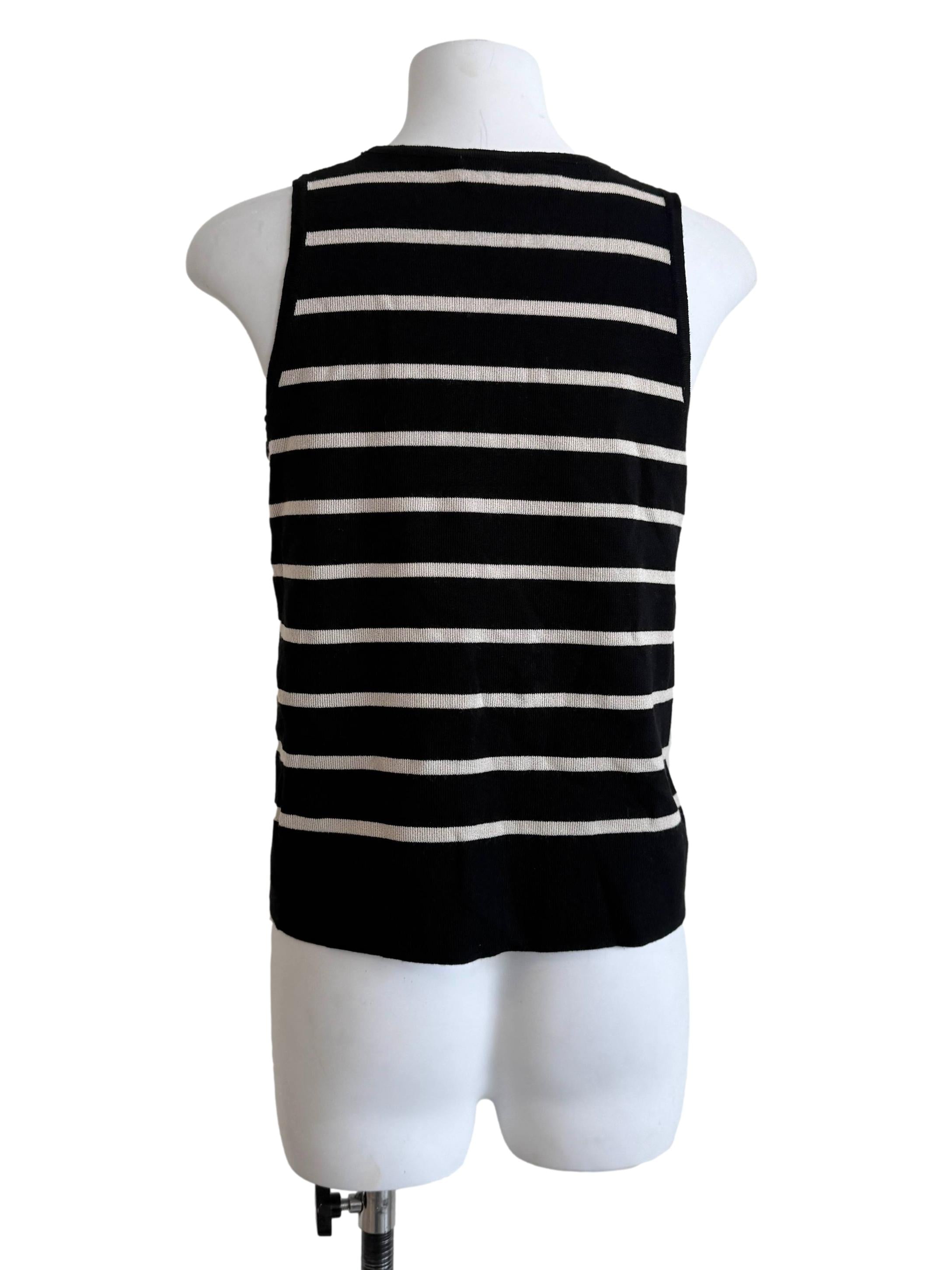 Black & White Stripe Sleeveless Top