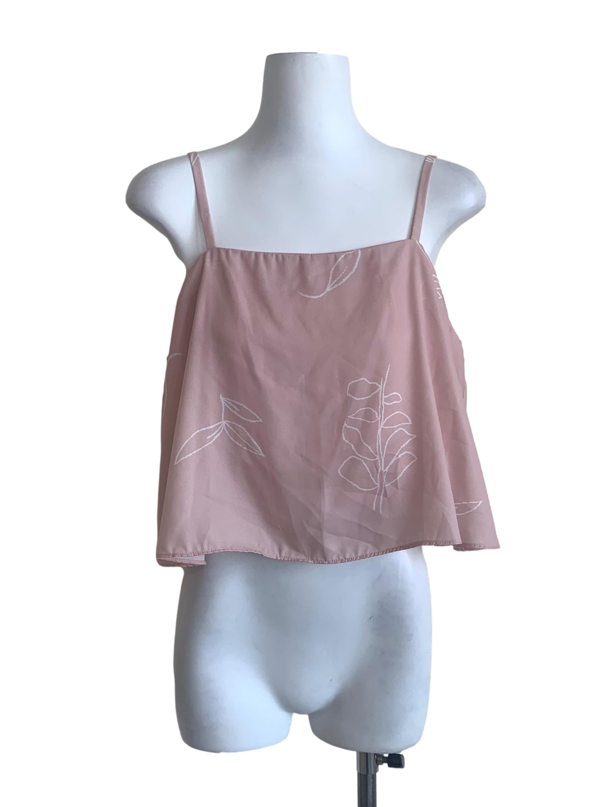 Salmon Pink Floral Pattern Top