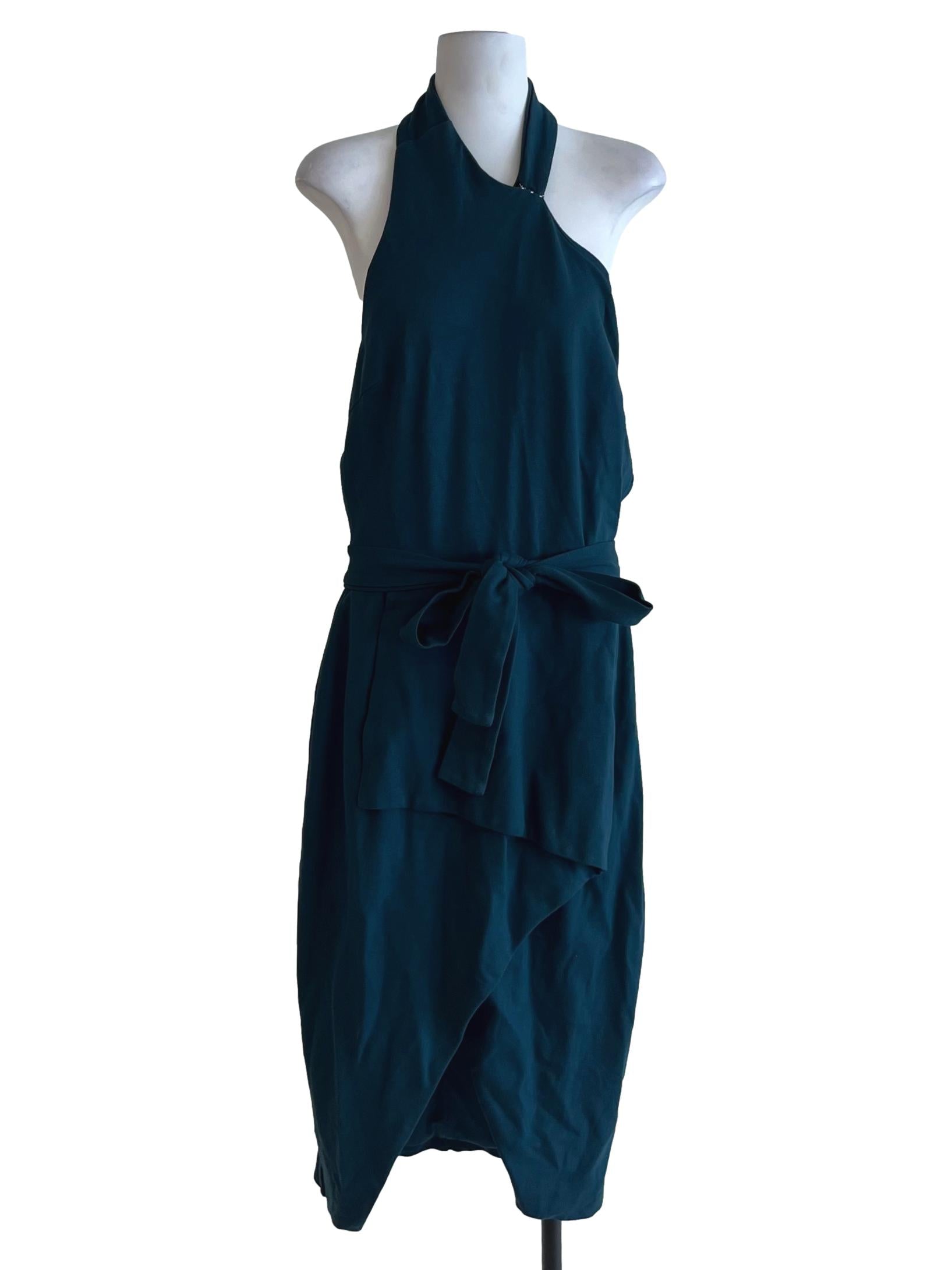 Aegean Blue Halter Neckline A-Line Dress