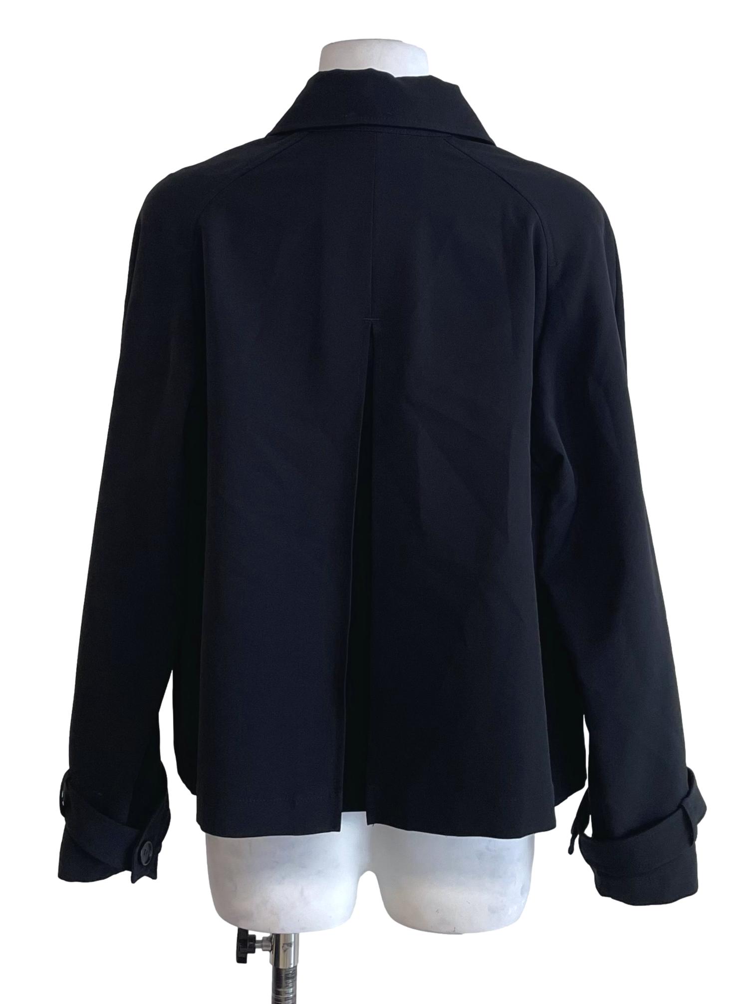 Black Boxy Crop Trenchcoat