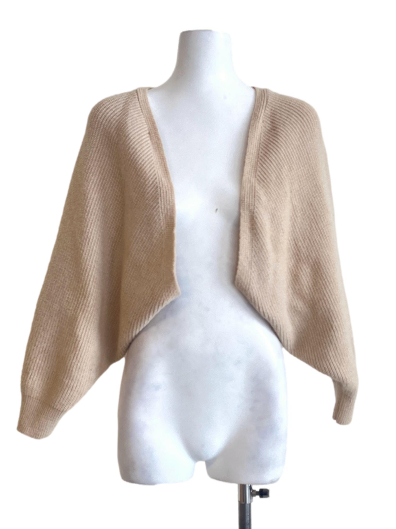 Nude Brown Cropped Cardigan