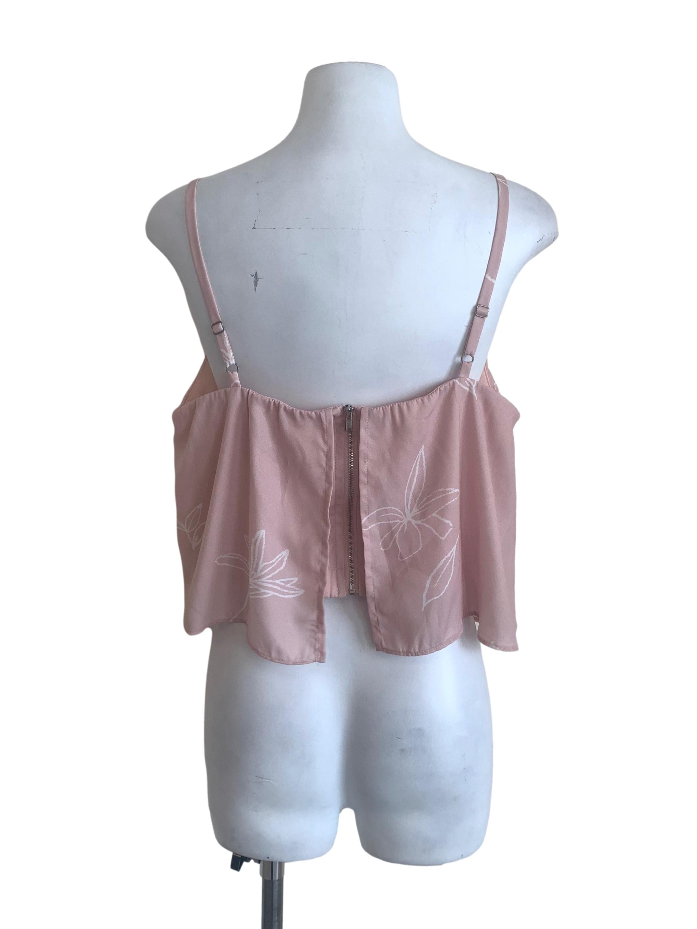 Salmon Pink Floral Pattern Top