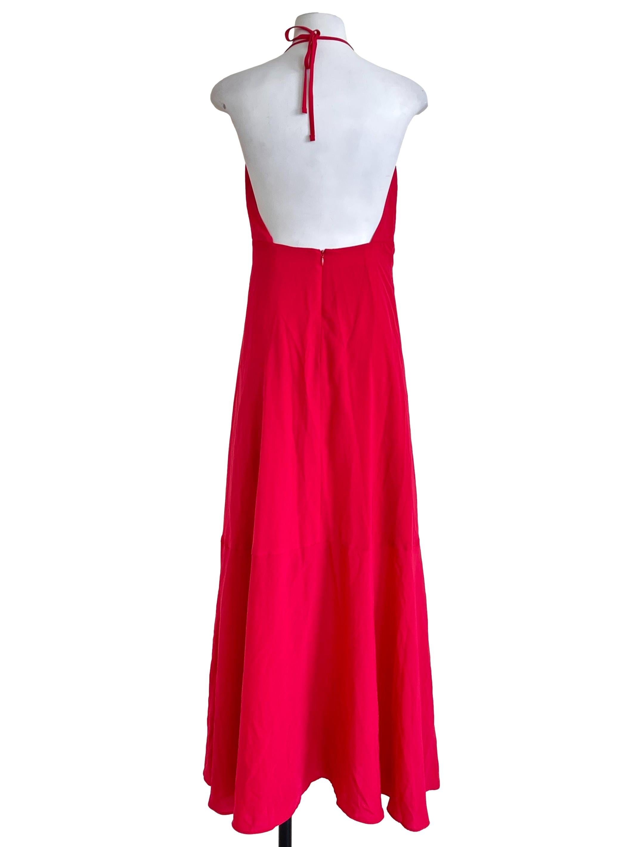 Hot Pink Halter Maxi Dress