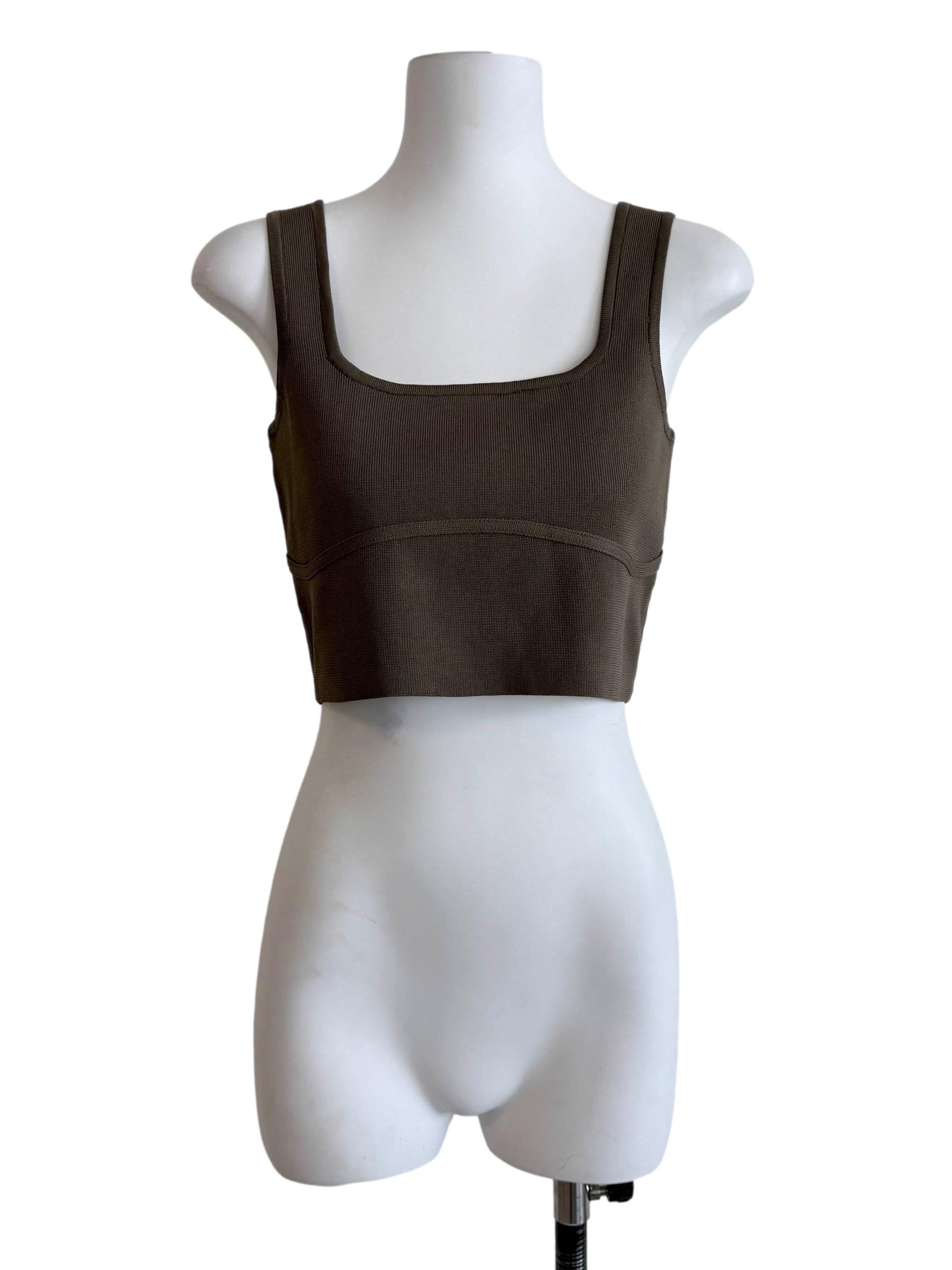 Peanut Brown Square Neck Top