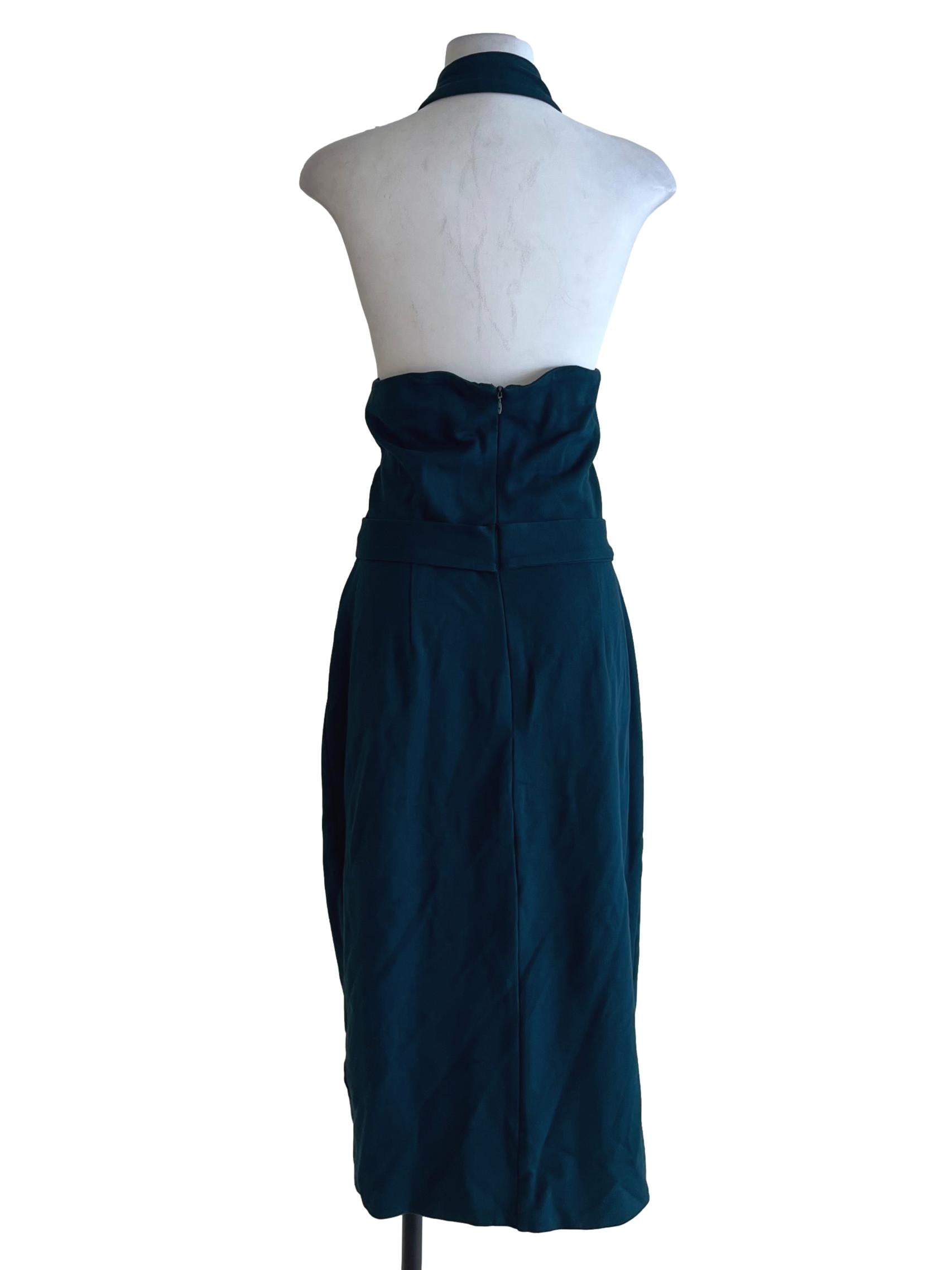 Aegean Blue Halter Neckline A-Line Dress