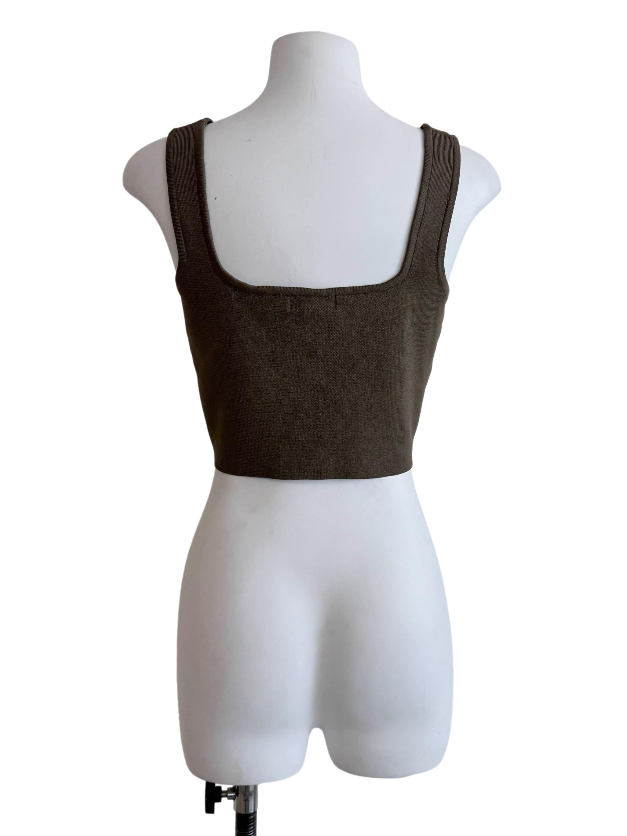 Peanut Brown Square Neck Top