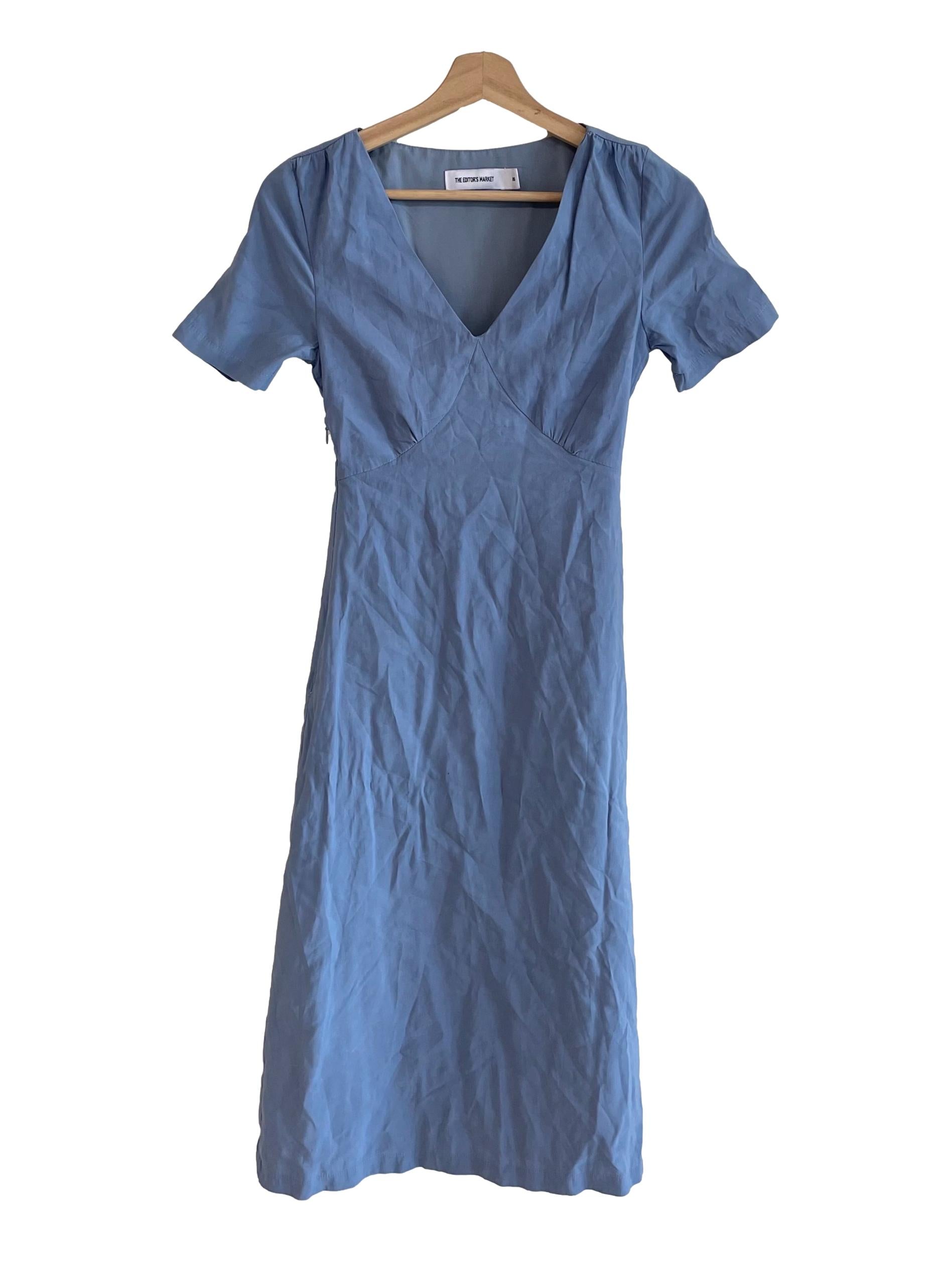 Stone Blue V Neck Dress