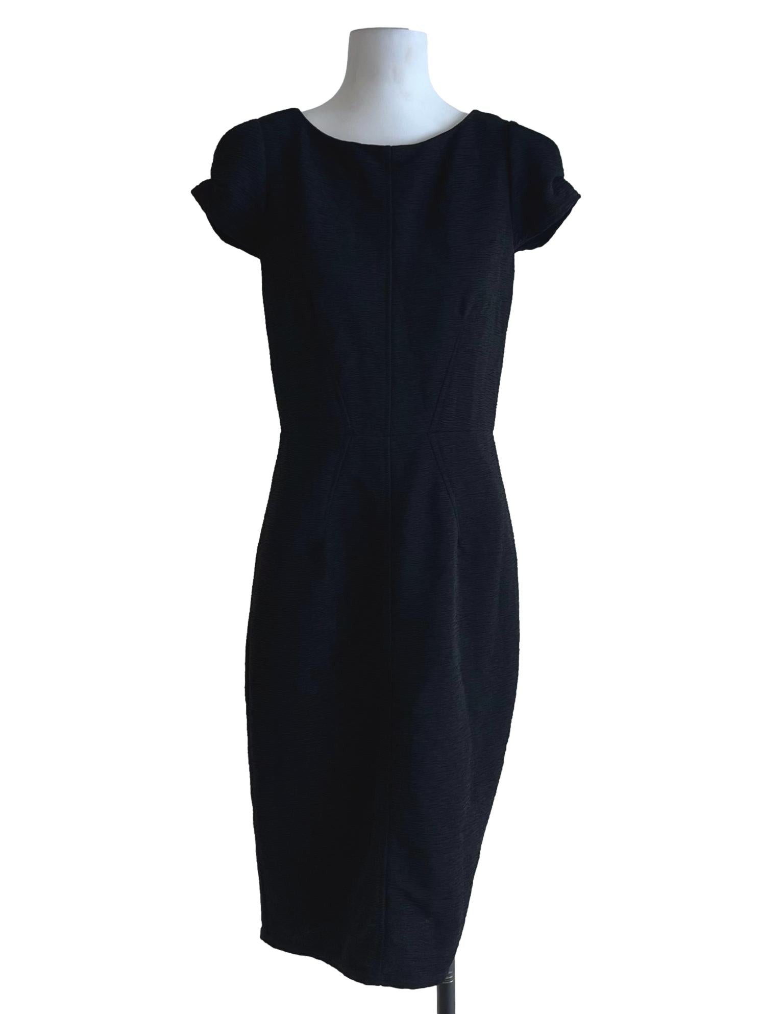 Black Jewel Neck Empire Dress