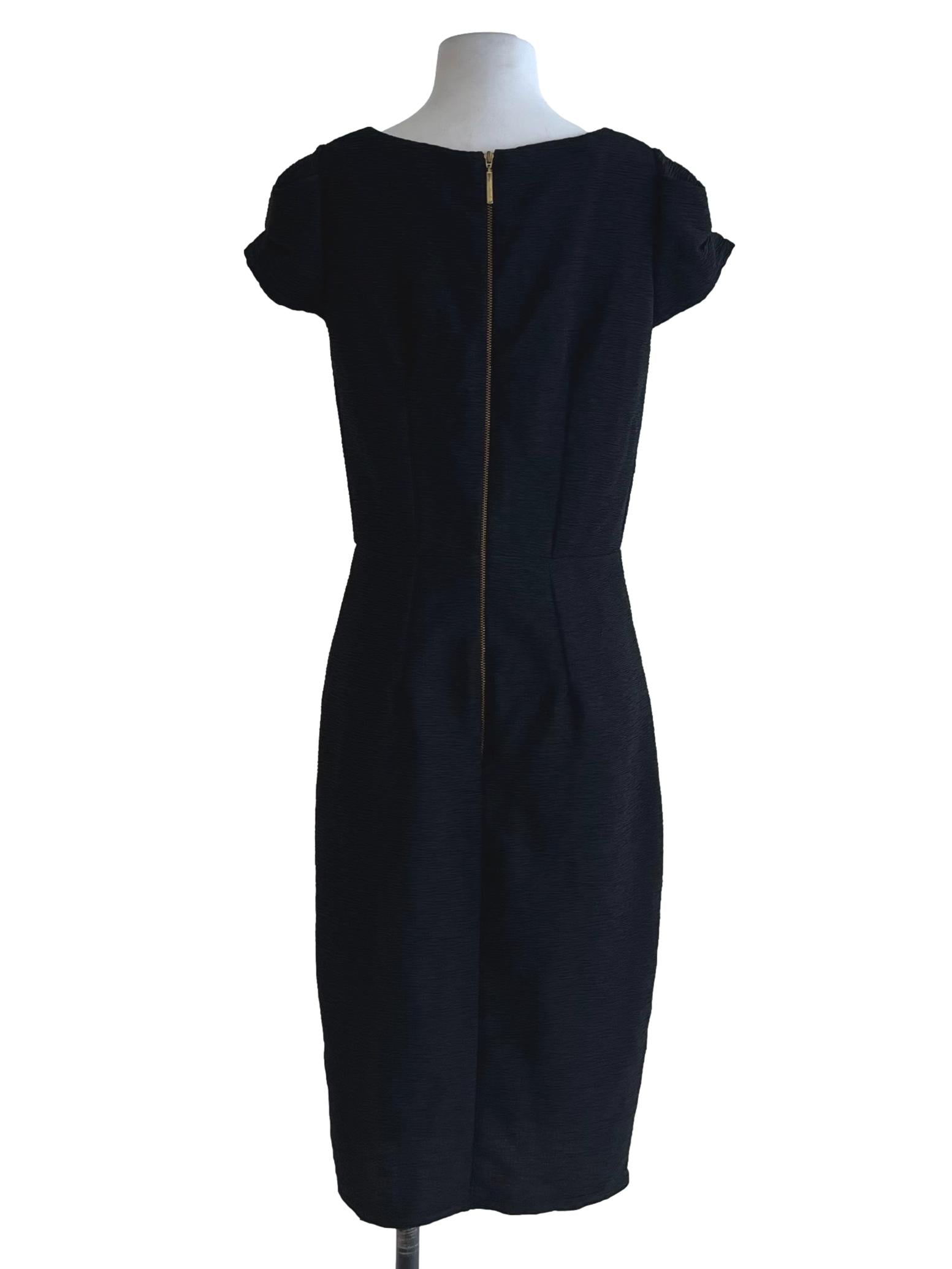 Black Jewel Neck Empire Dress