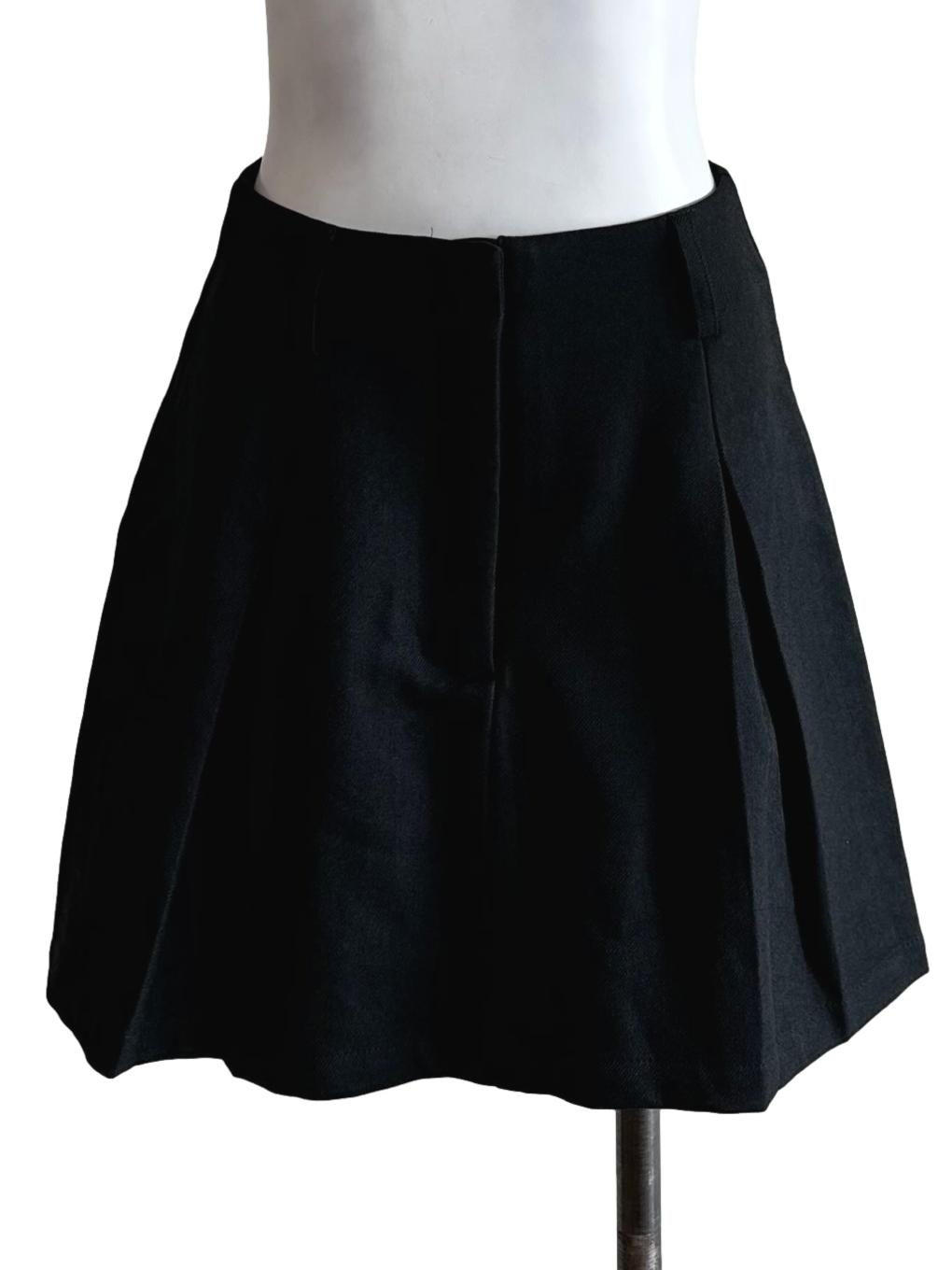 White Plain Box Pleated Skort