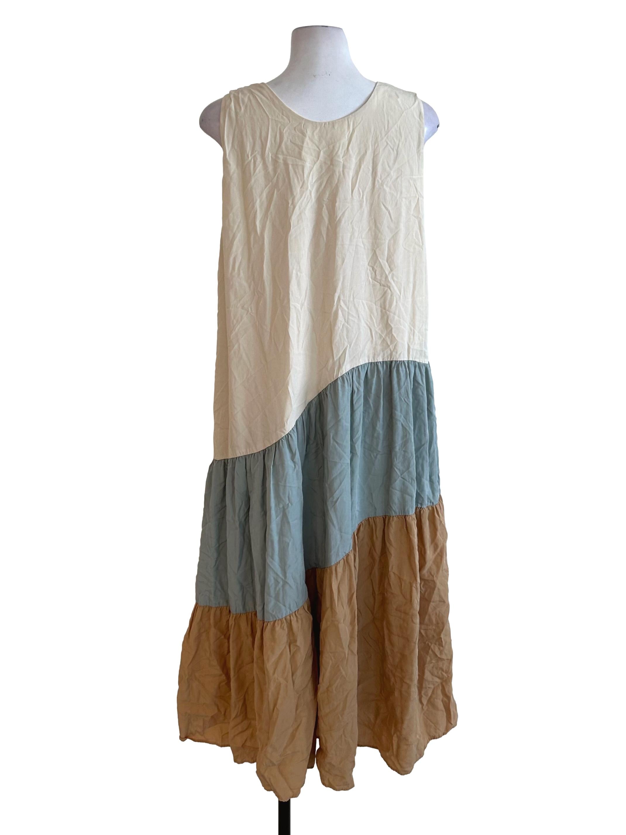Butter Yellow V Neck Tiered Dress TCL