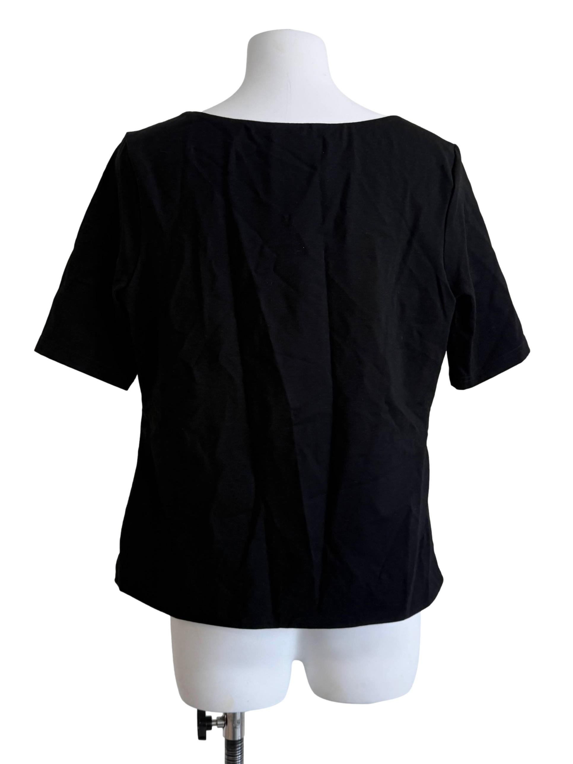 Black Square Neck Top