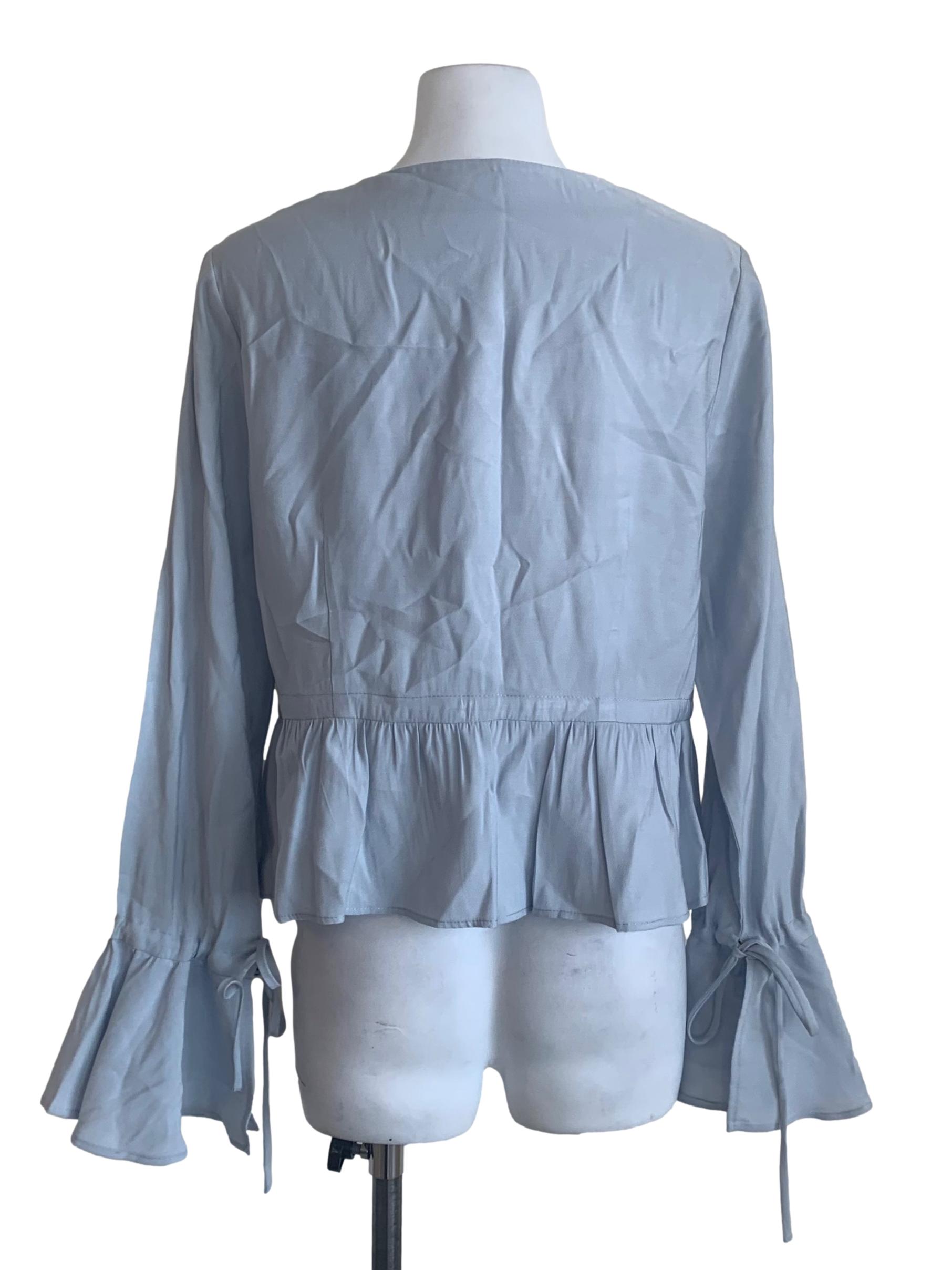 Light Blue Front Tie Top