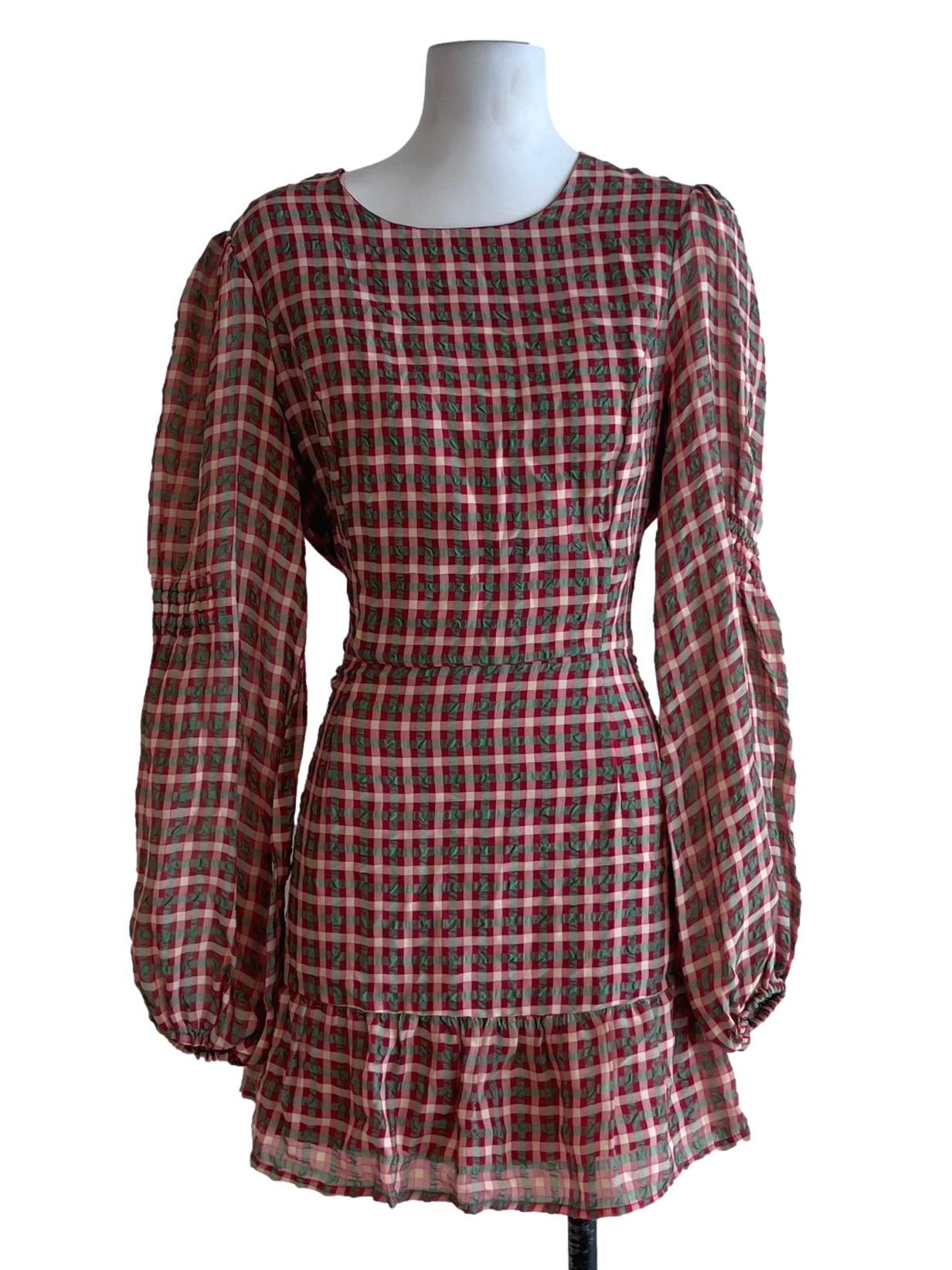 Red Gingham Empire Dress