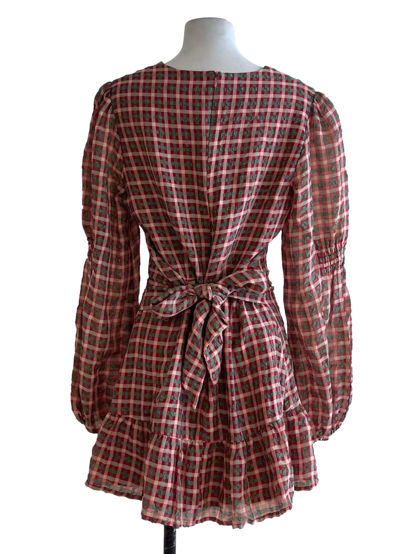 Red Gingham Empire Dress