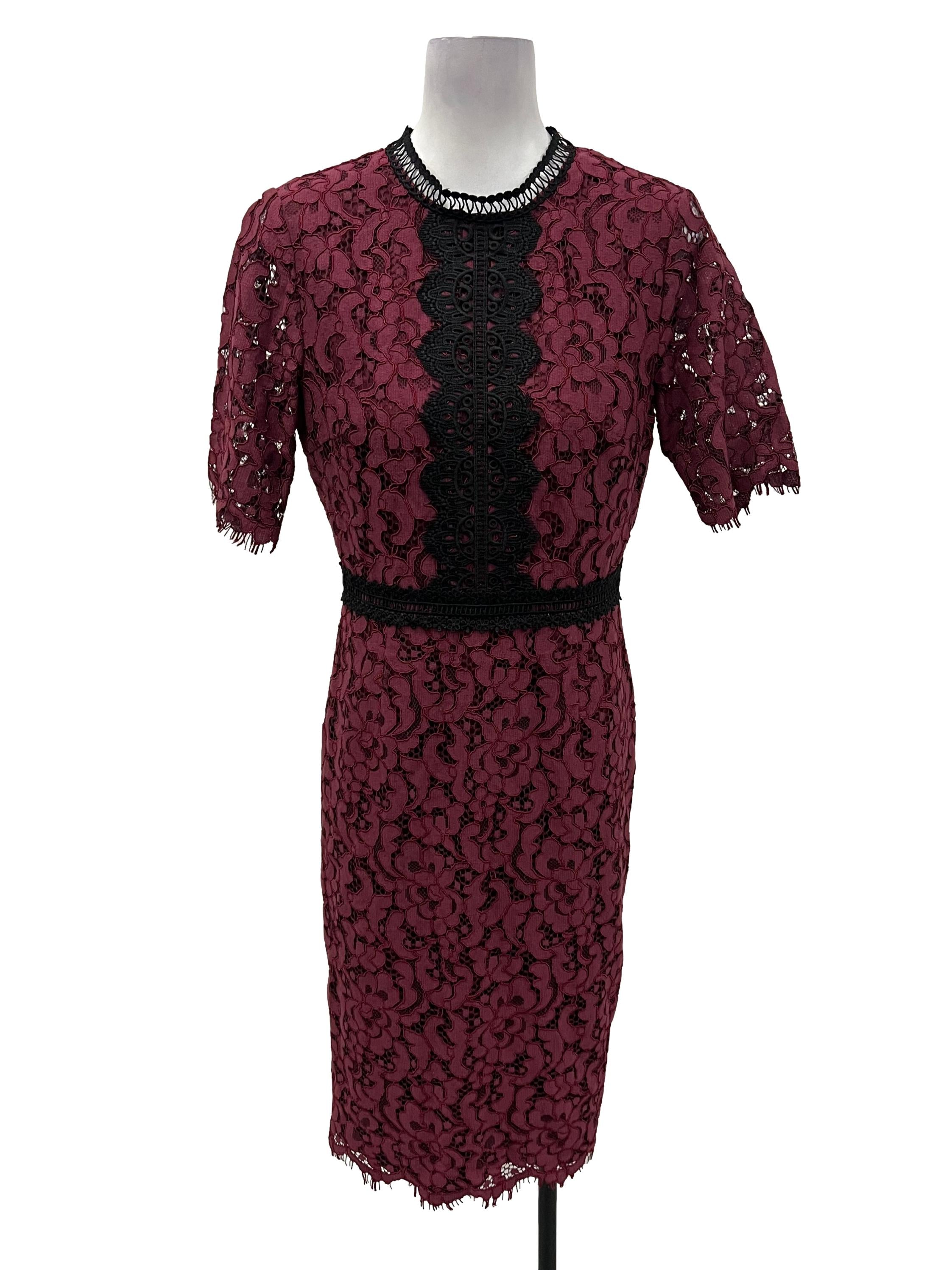 Rachel Parcell Maroon Laced Dress 