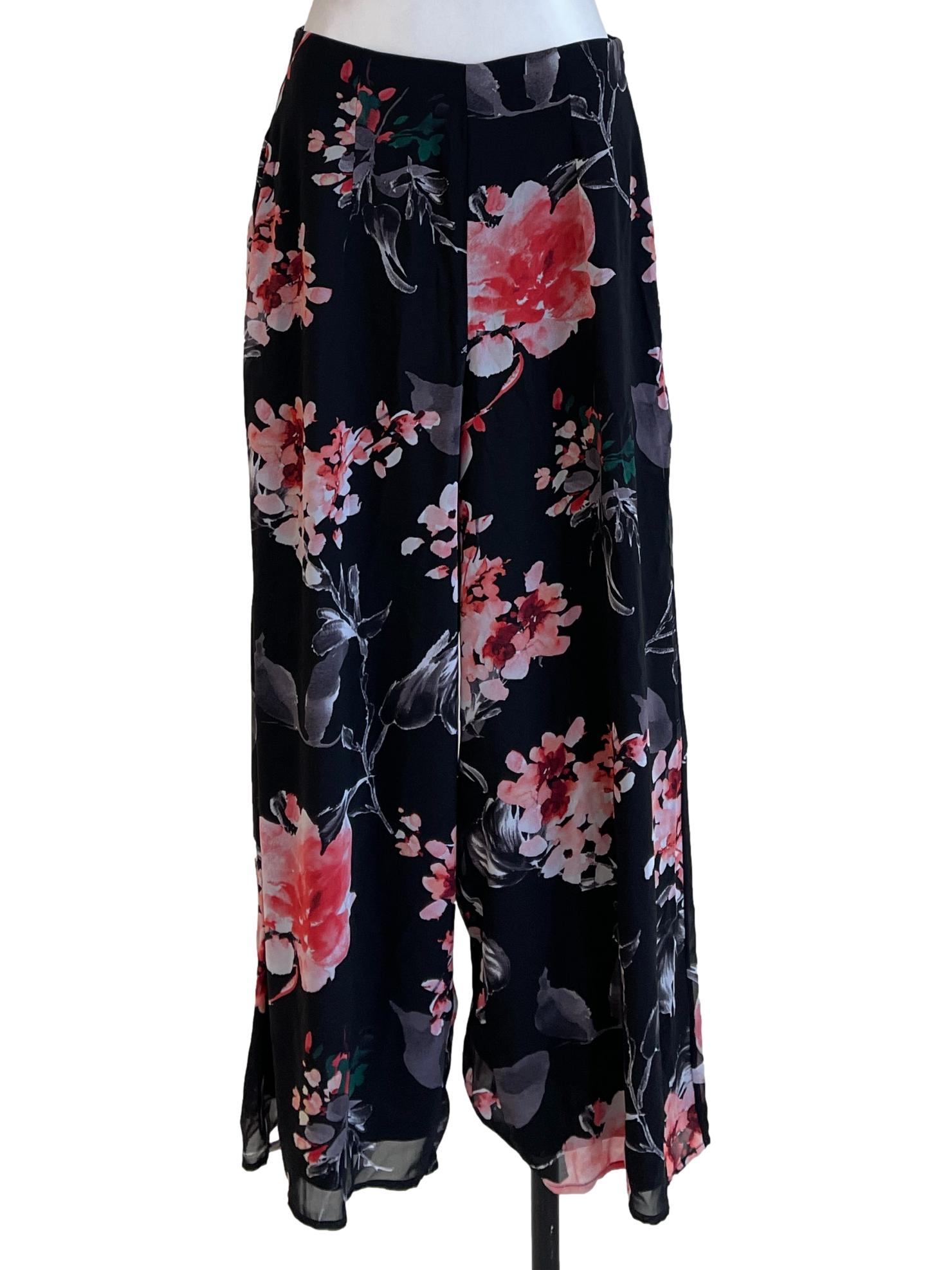 Black Sakura Pink Pants