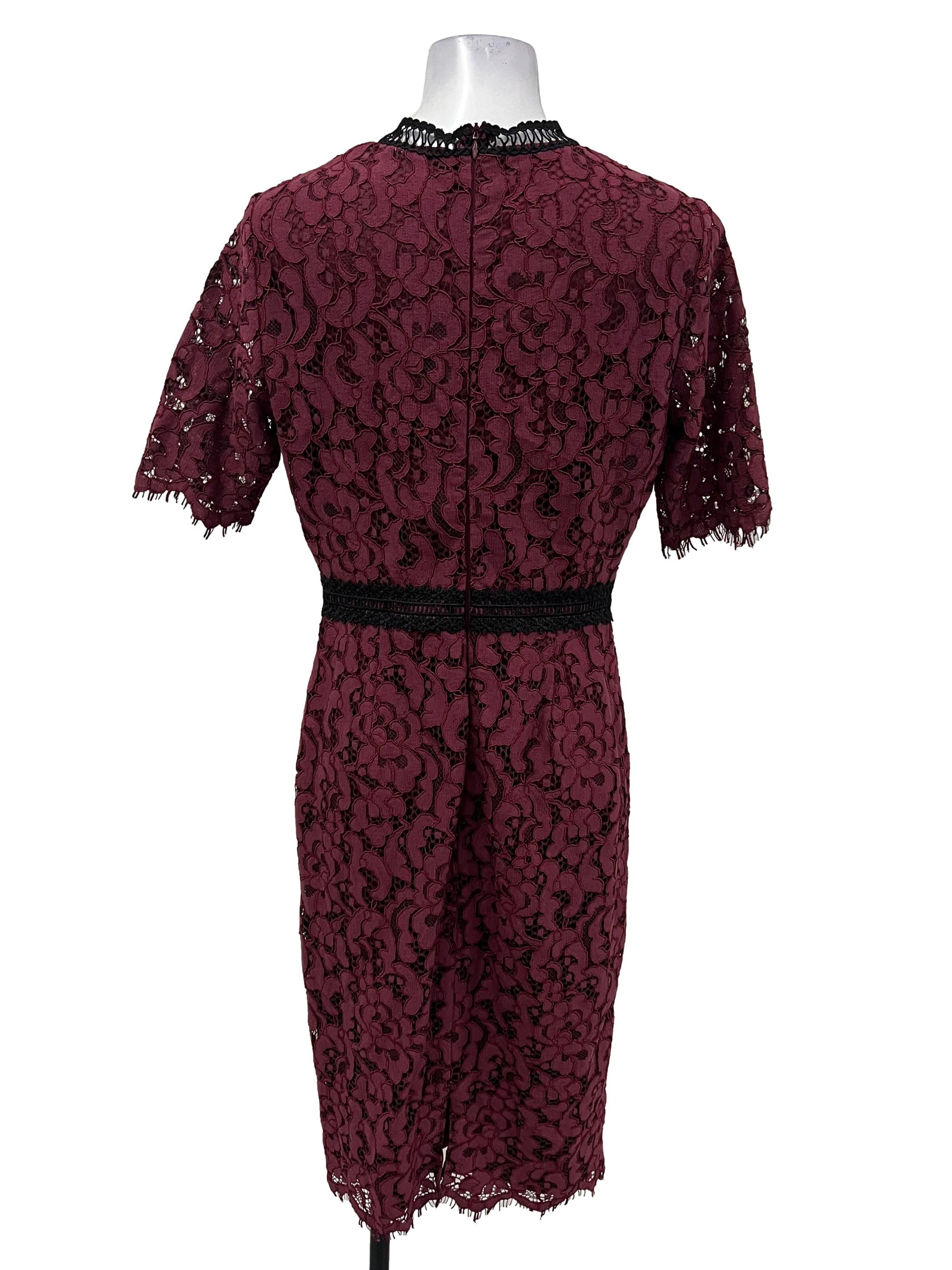 Rachel Parcell Maroon Laced Dress 