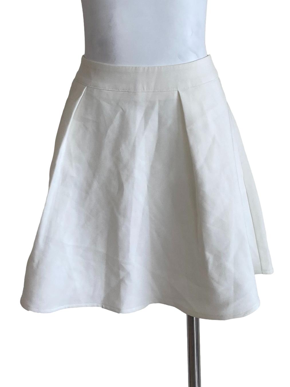 White Herringbone A-Line Skorts