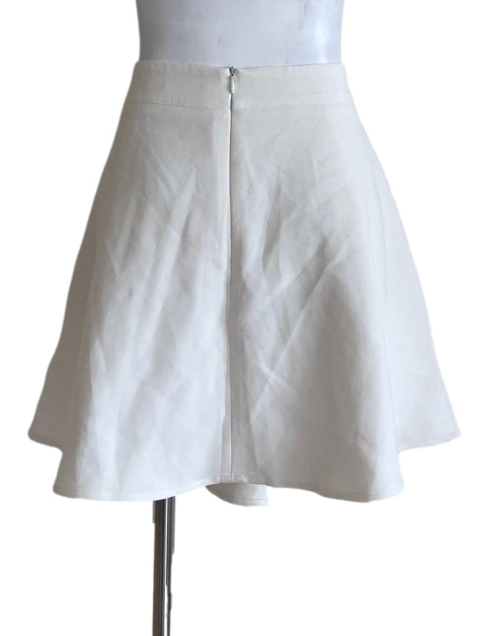 White Herringbone A-Line Skorts