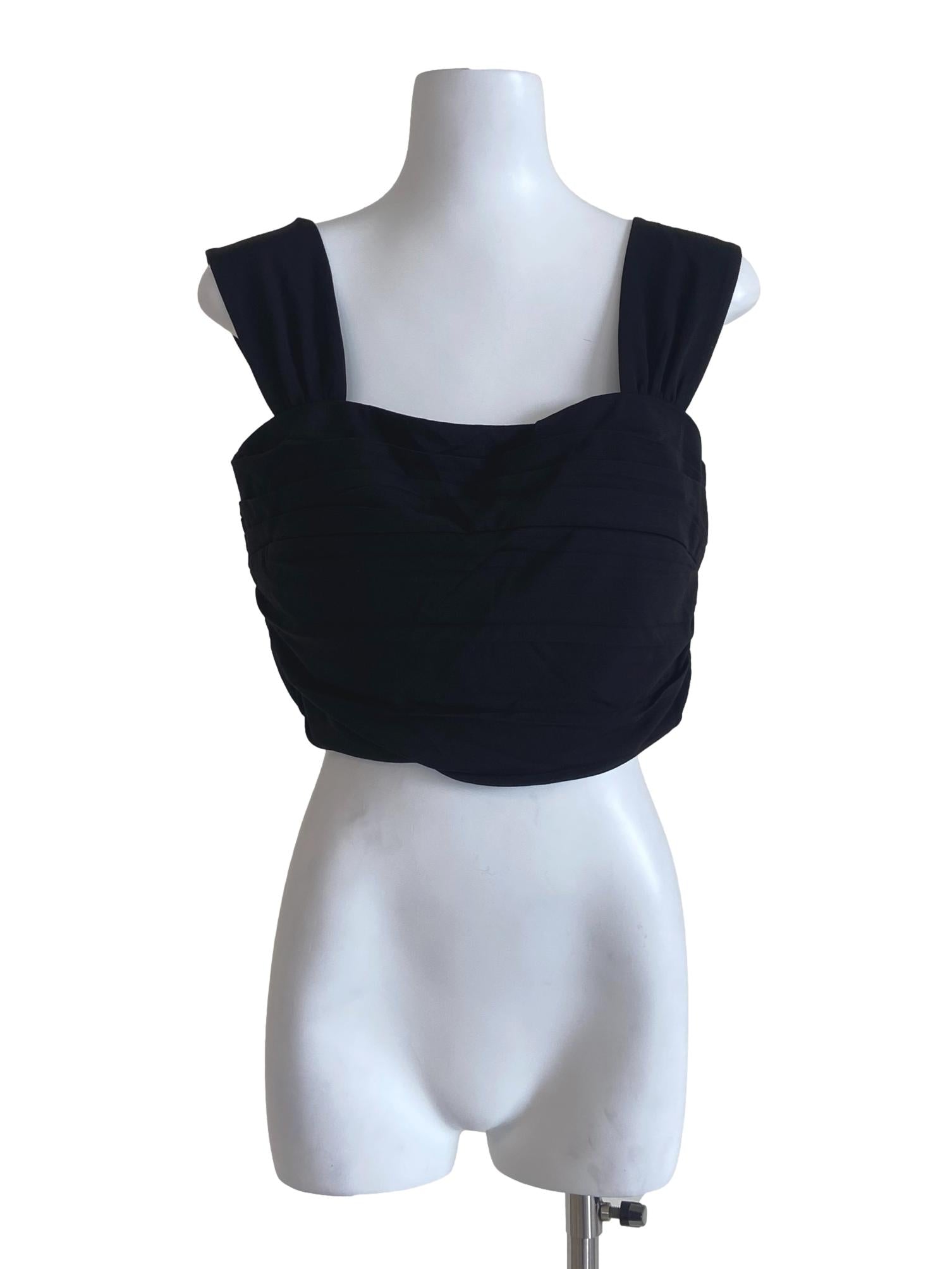 Black Square Neck Crop Top