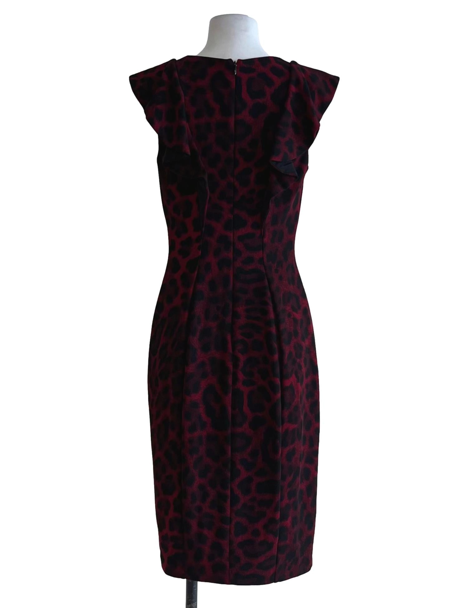 Wine Red V-Neck Sheath Dress