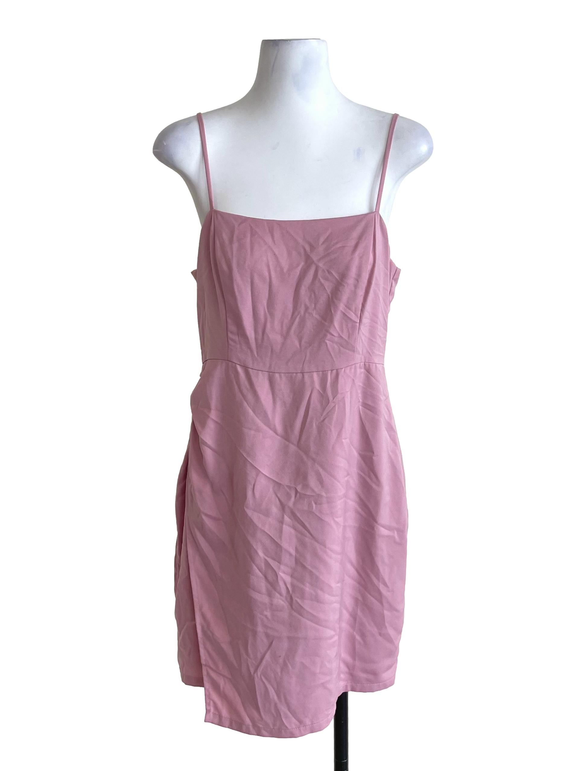 Pink Draped Cami Dress