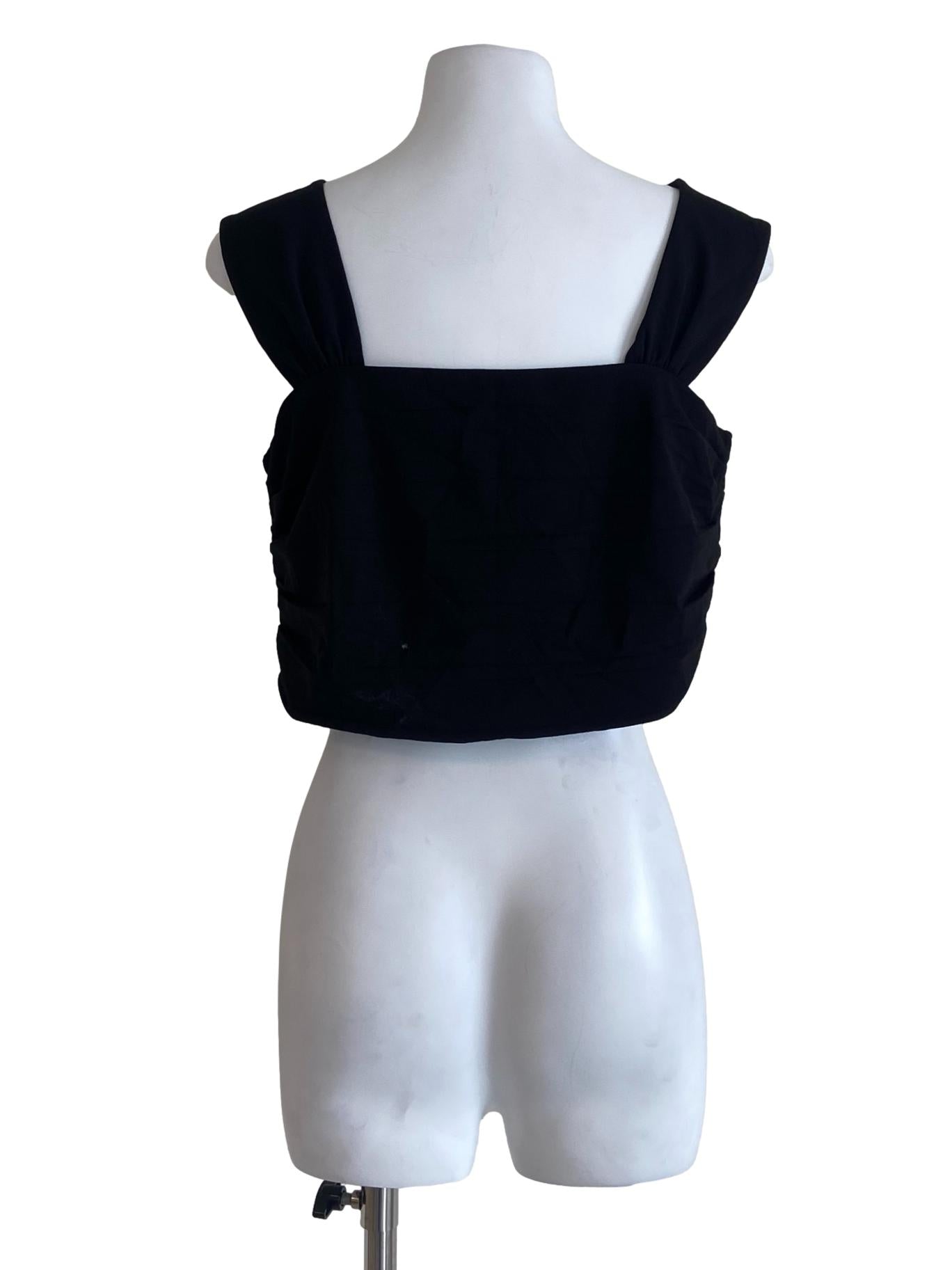 Black Square Neck Crop Top