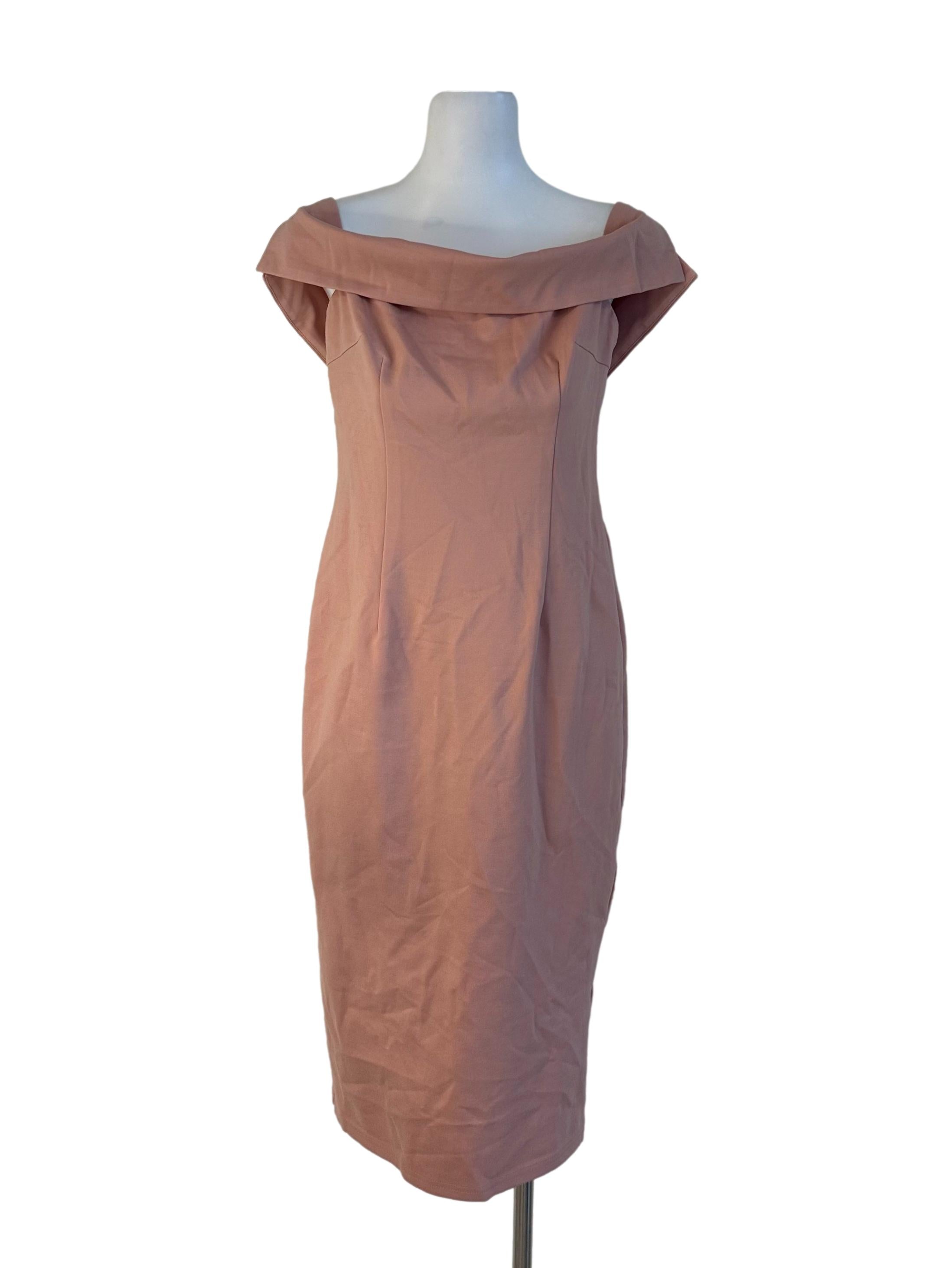 Salmon Pink Plain Dress