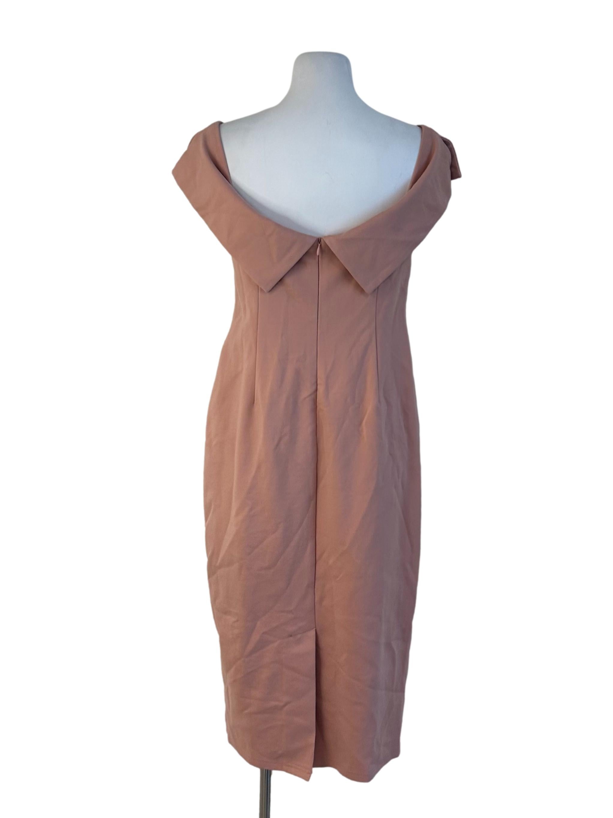 Salmon Pink Plain Dress