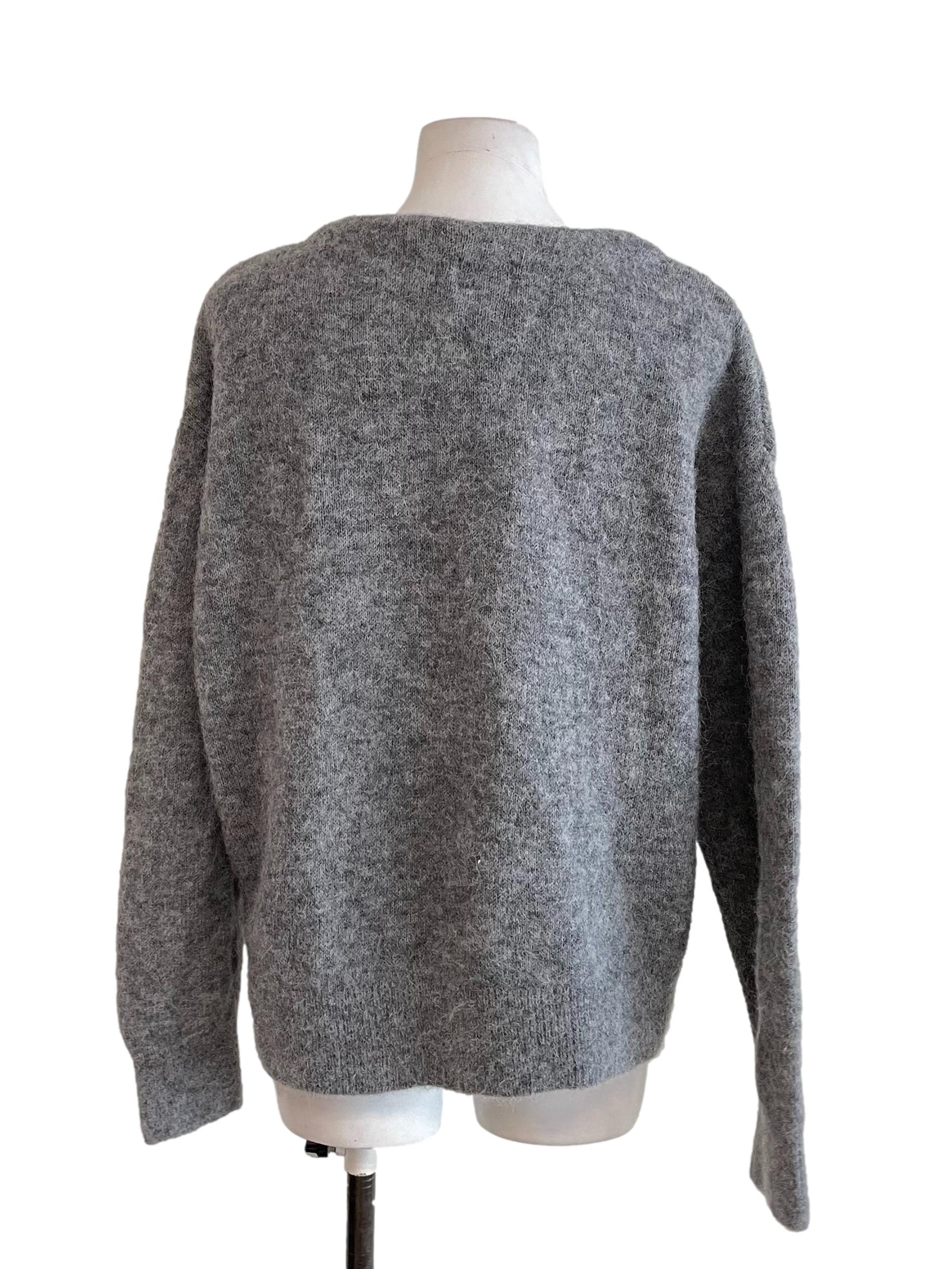 Grey V Neck Cardigan