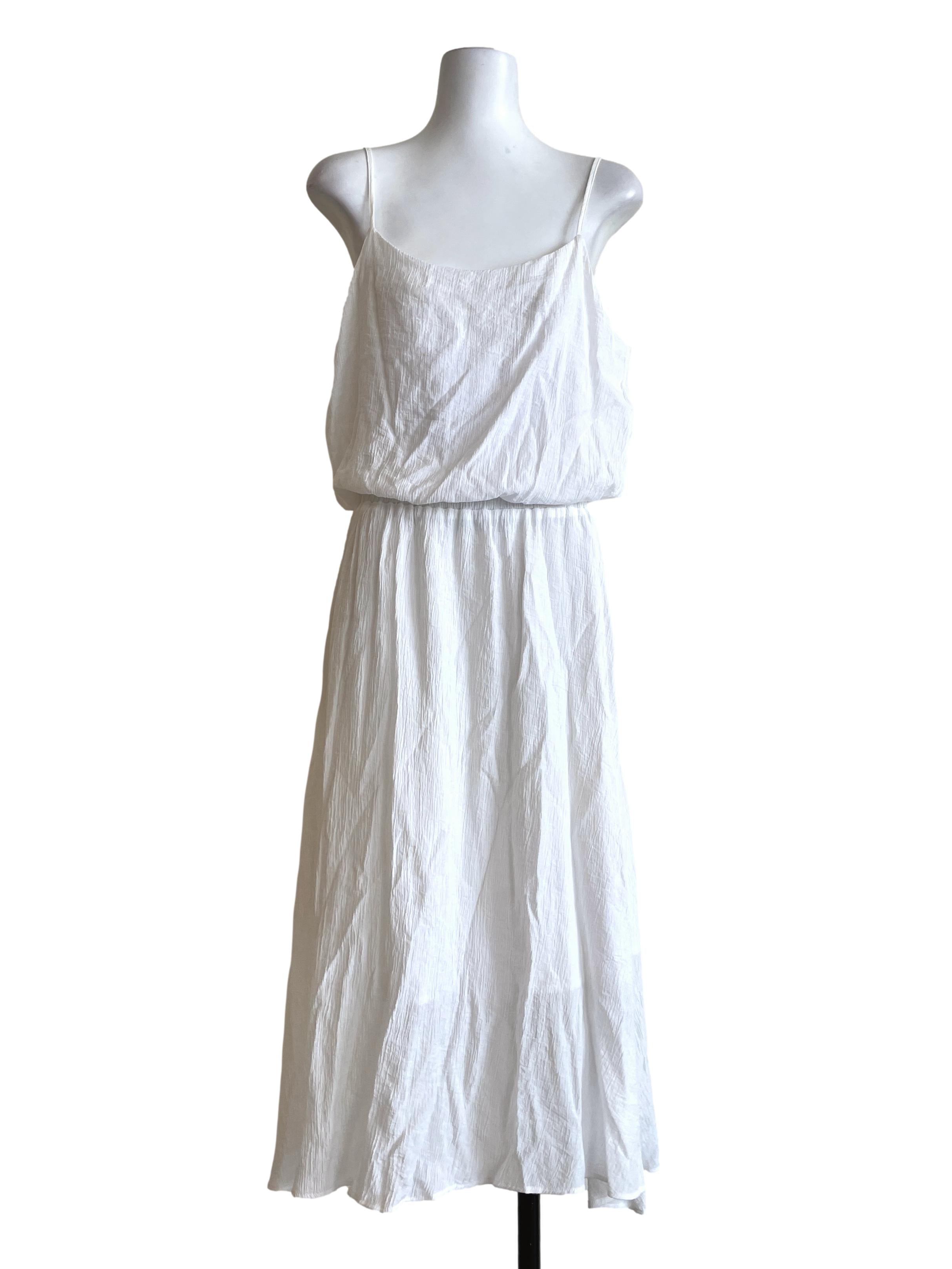 Off White Spaghetti Blouson Dress