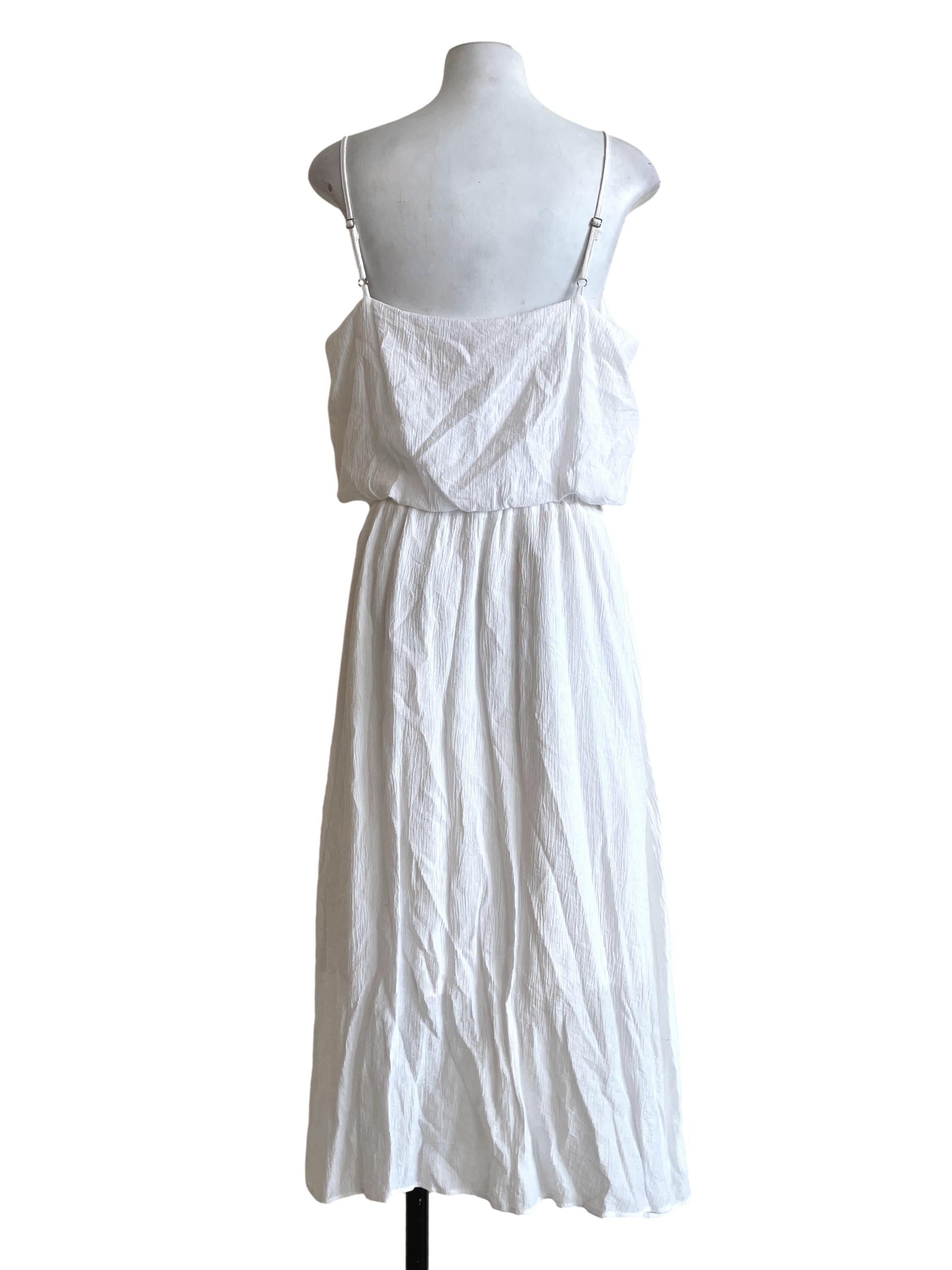 Off White Spaghetti Blouson Dress