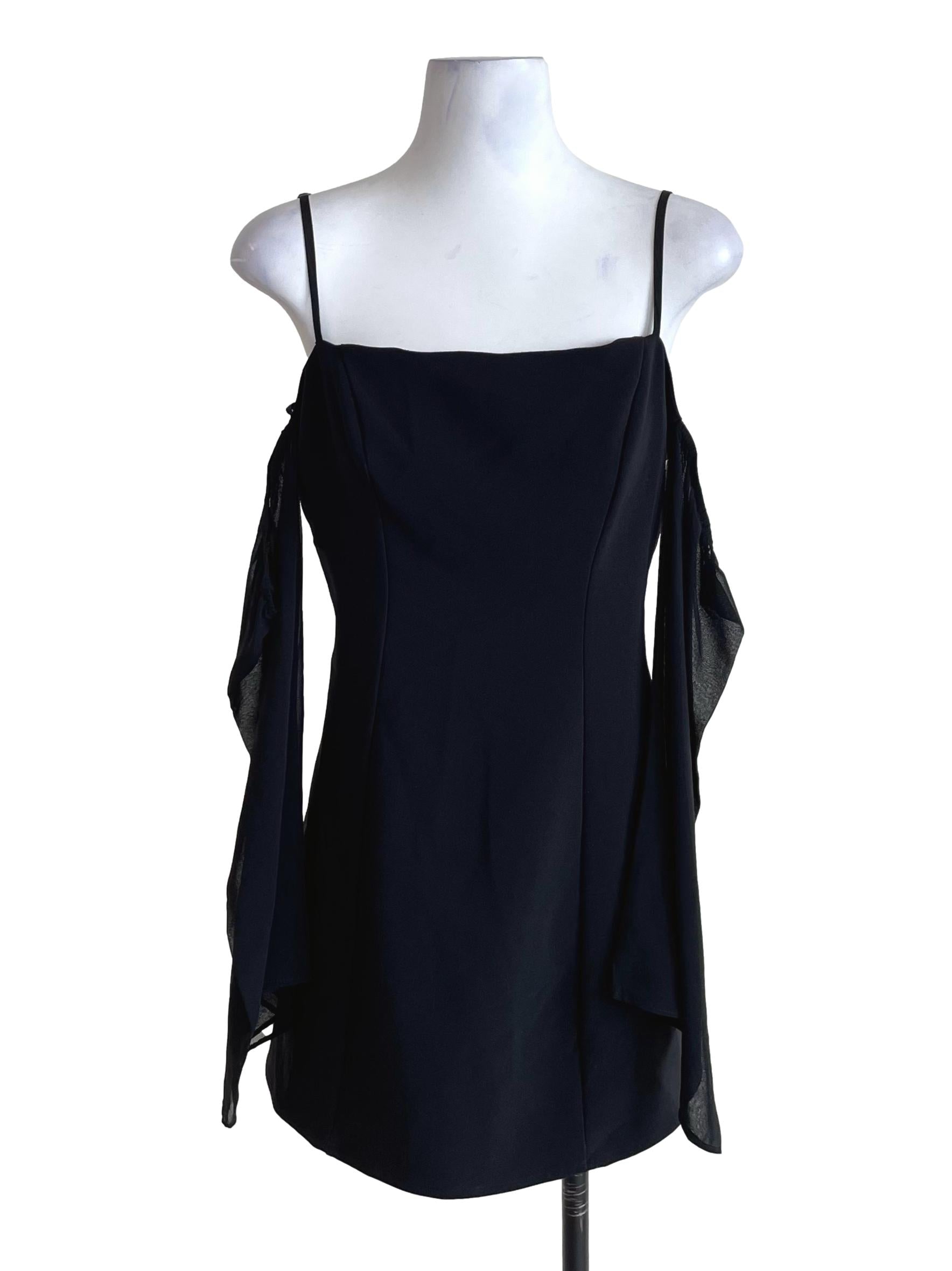 Black Cold Shoulder Sleeves Dress