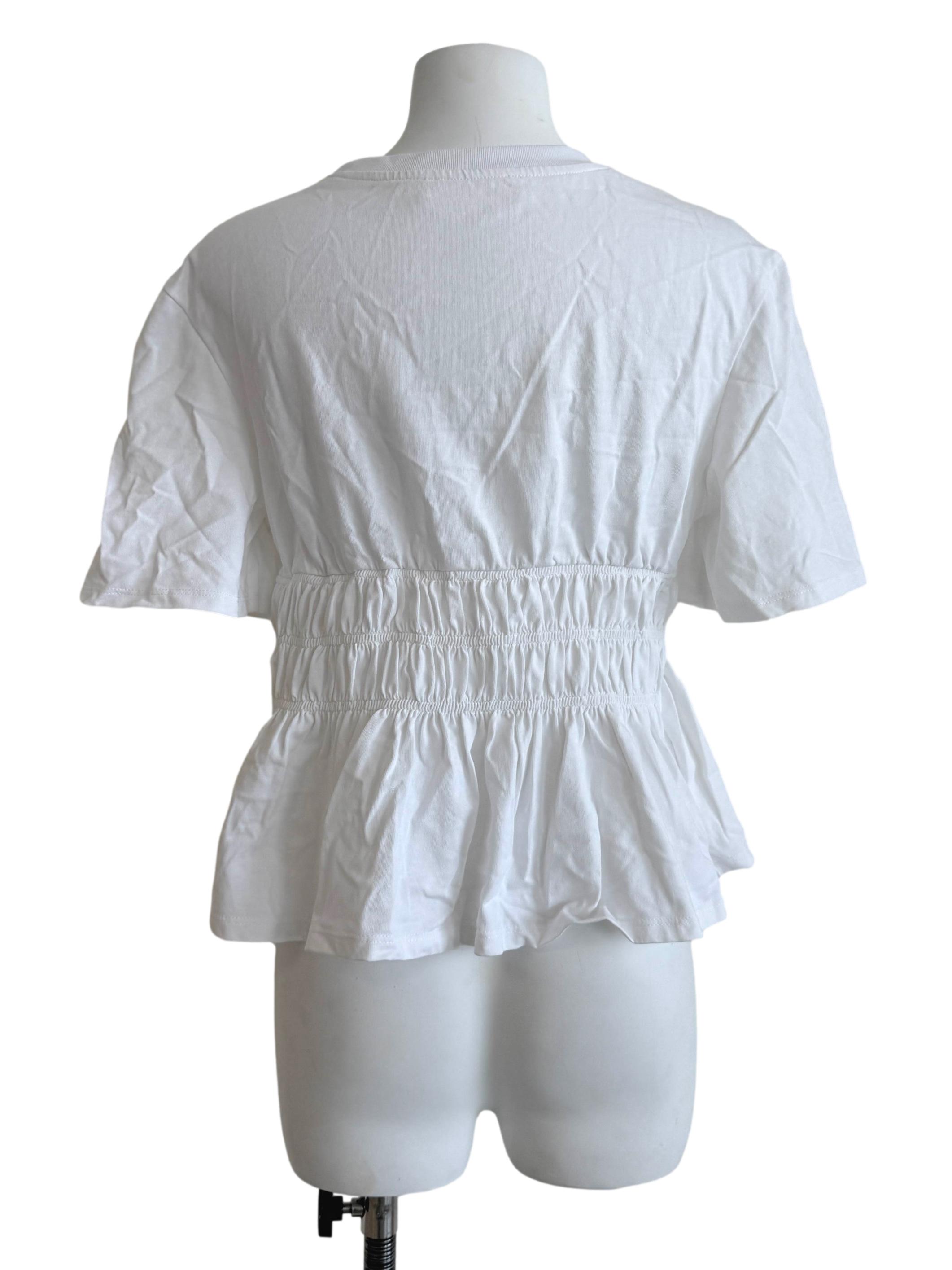 White Ruffle Short Sleeves Top