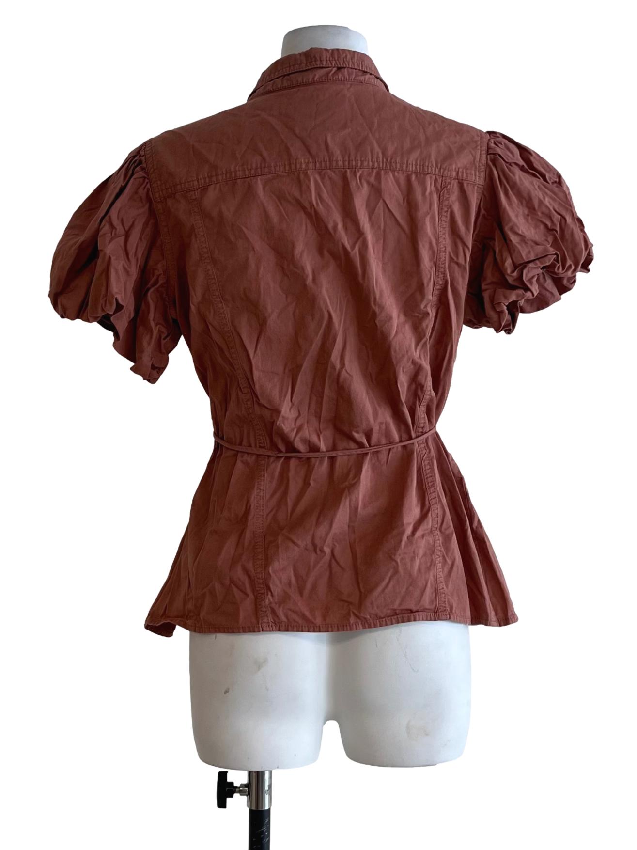 Blush Red Wing Collar Blouse