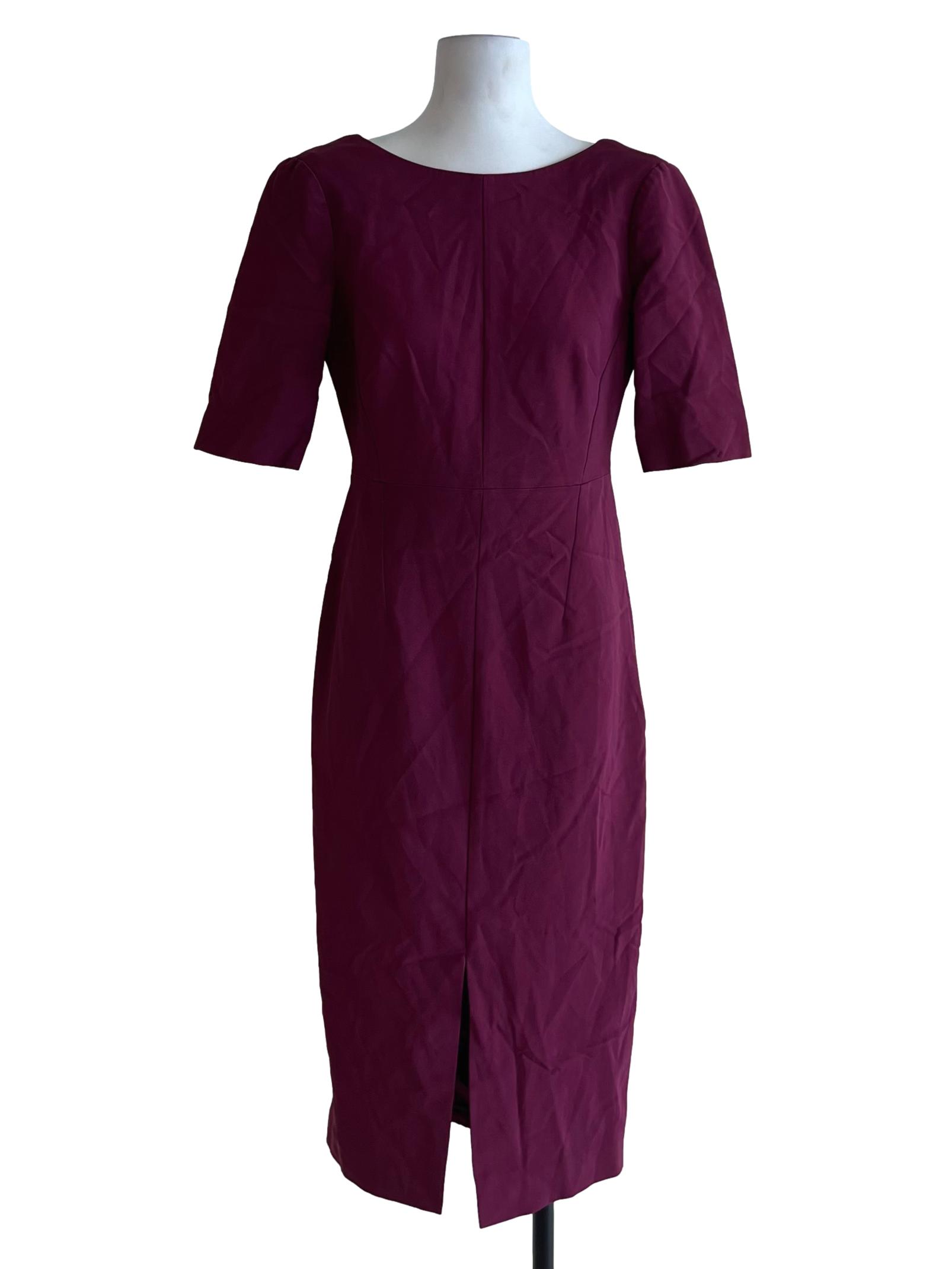 Plum Purple Jewel Neckline Empire Dress