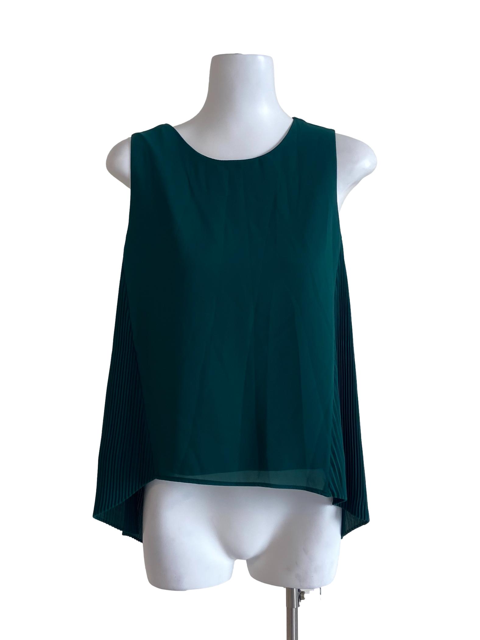 Emerald Green Accodion Side Blouse