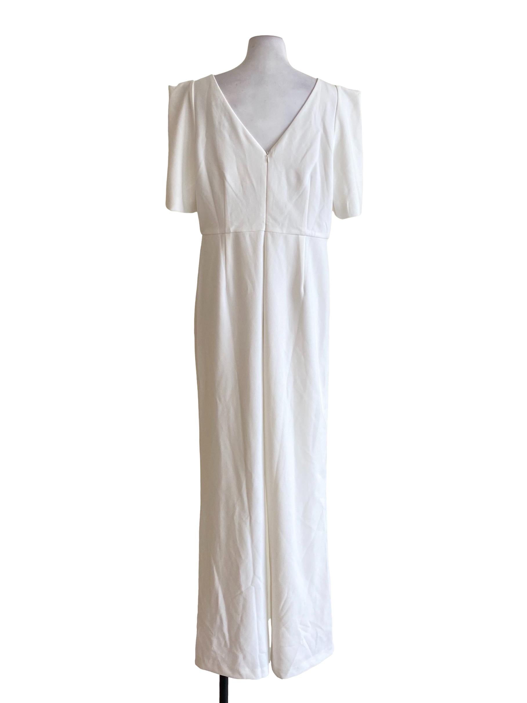 Soft White Sabrina Neck Loose Shirt Jumpsuit