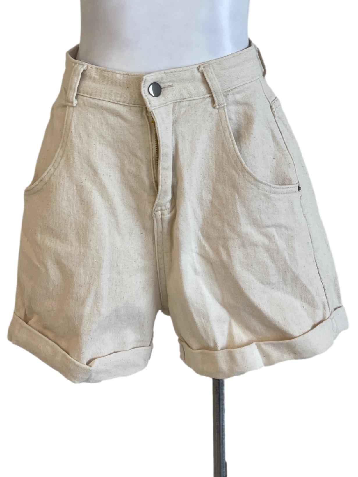 Cream Jeans Short Pants