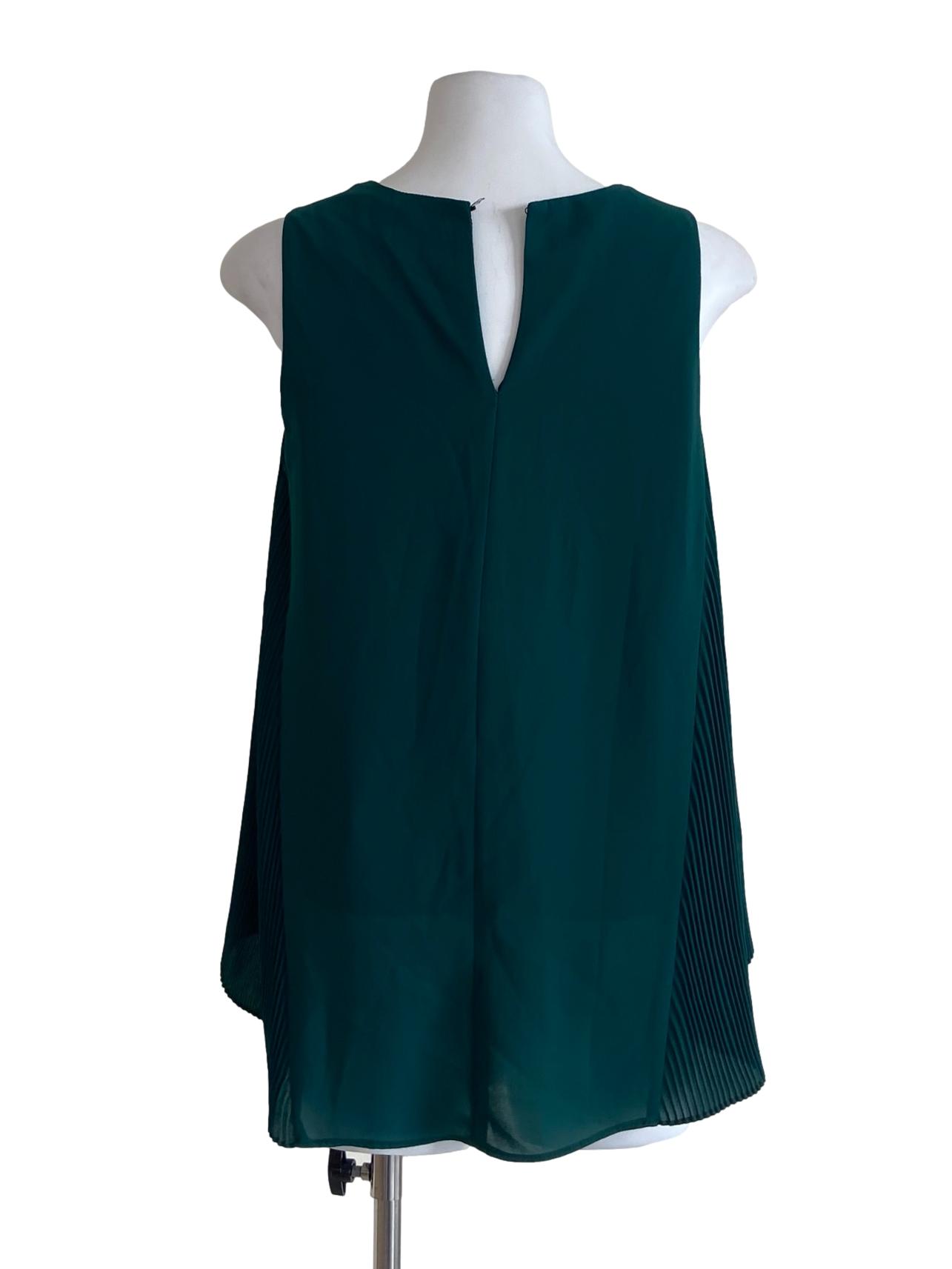 Emerald Green Accodion Side Blouse