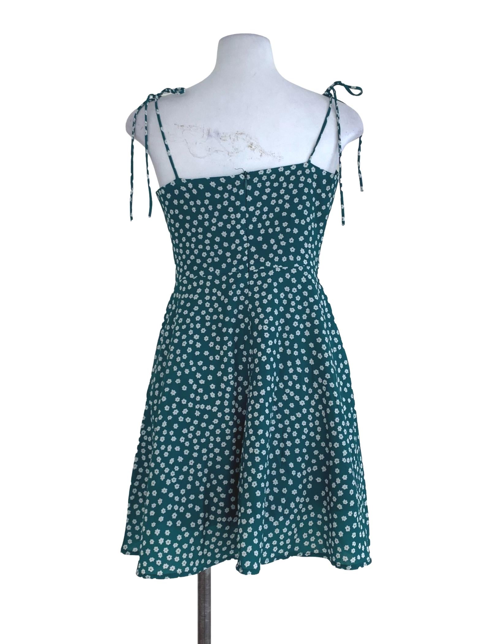 Moss Green Floral Sundress